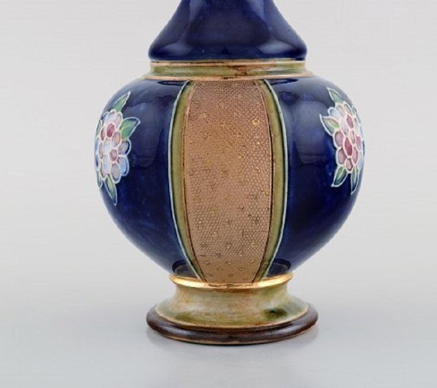 Porcelain Royal Doulton, England, a Pair of Narrow-Necked Art Nouveau Vases For Sale