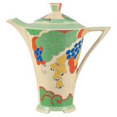 Vintage Royal Doulton, England.  'Caprice' coffee pot in earthenware. 1940s