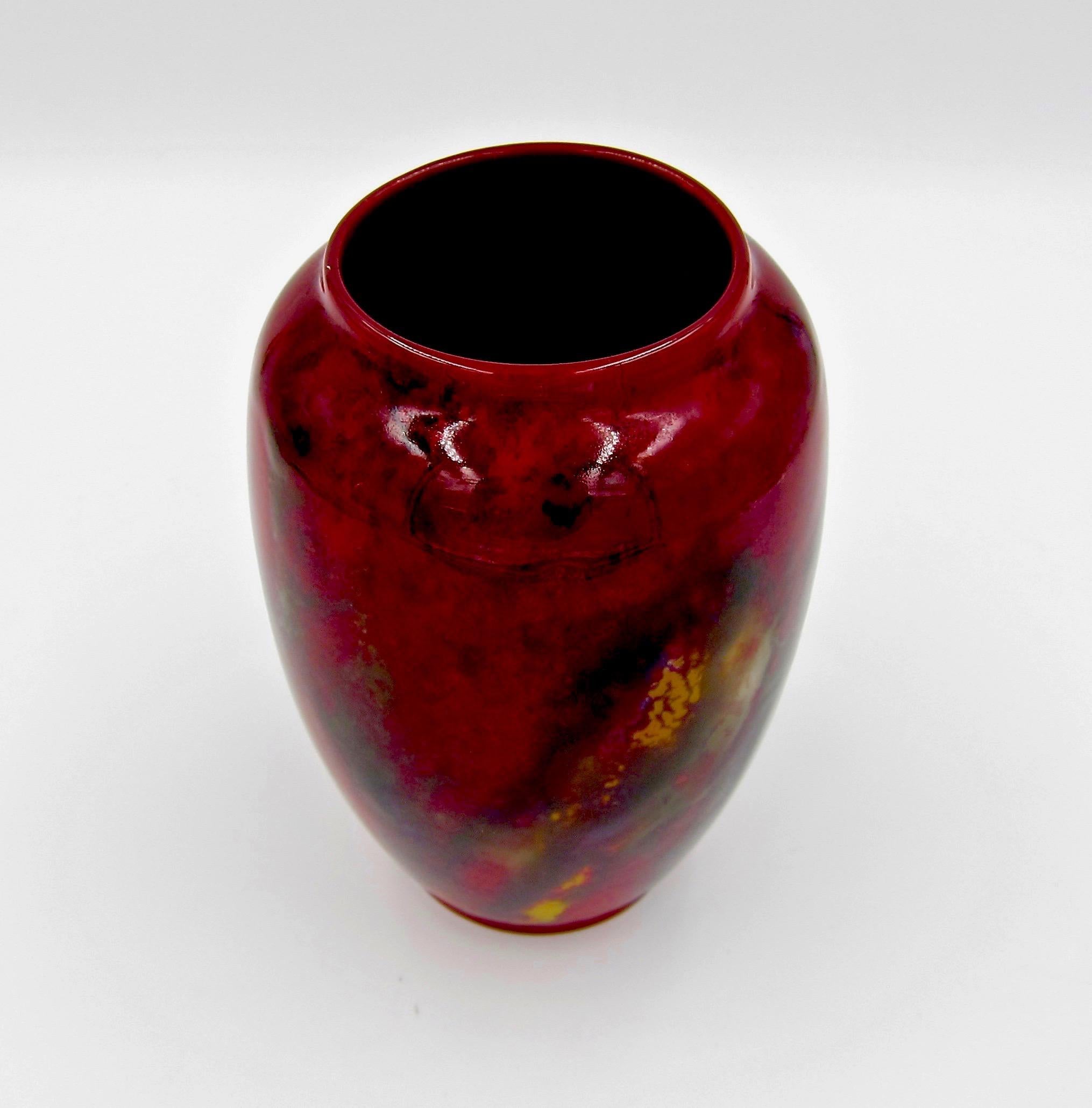 Royal Doulton Flambe Art Deco Vase Signed by Charles Noke 3
