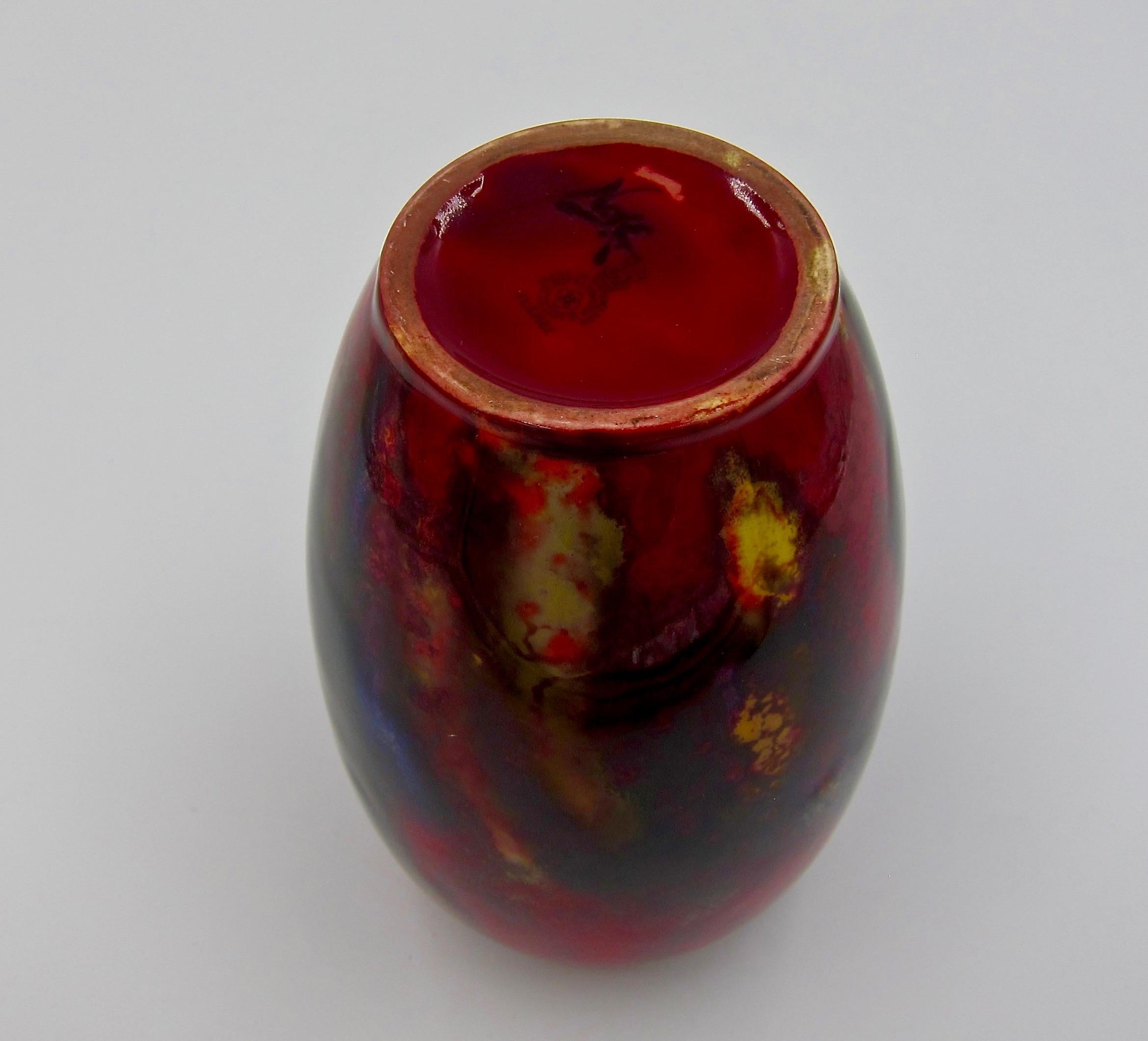 Royal Doulton Flambe Art Deco Vase Signed by Charles Noke 5