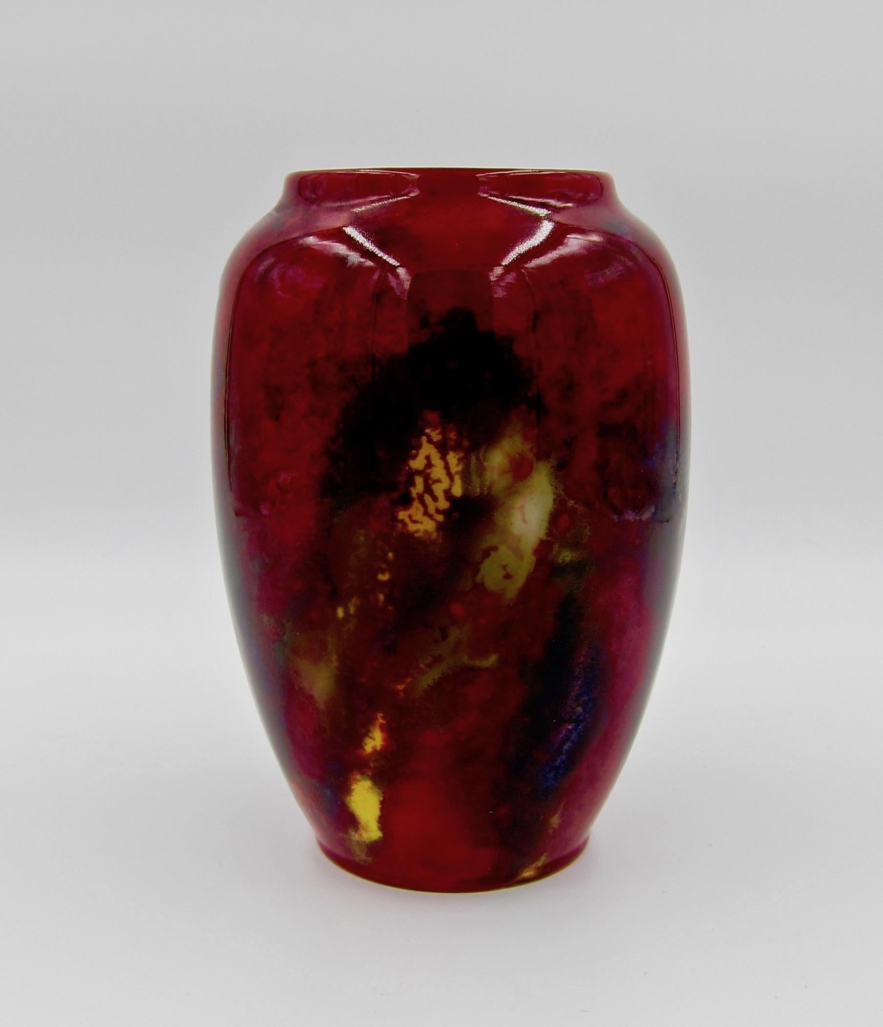 Royal Doulton Flambe Art Deco Vase Signed by Charles Noke In Good Condition In Los Angeles, CA