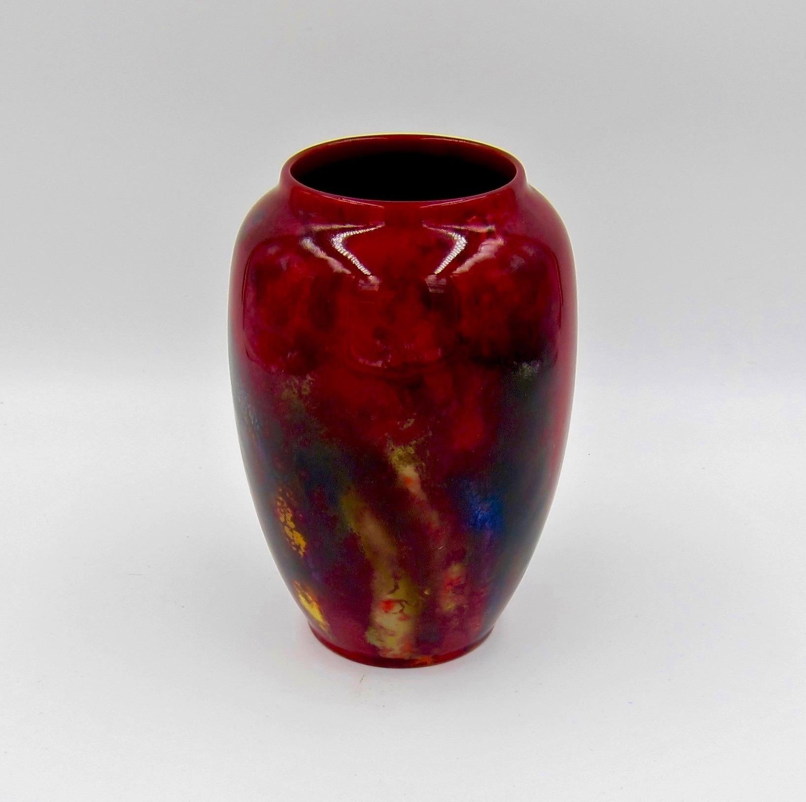 Royal Doulton Flambe Art Deco Vase Signed by Charles Noke 1