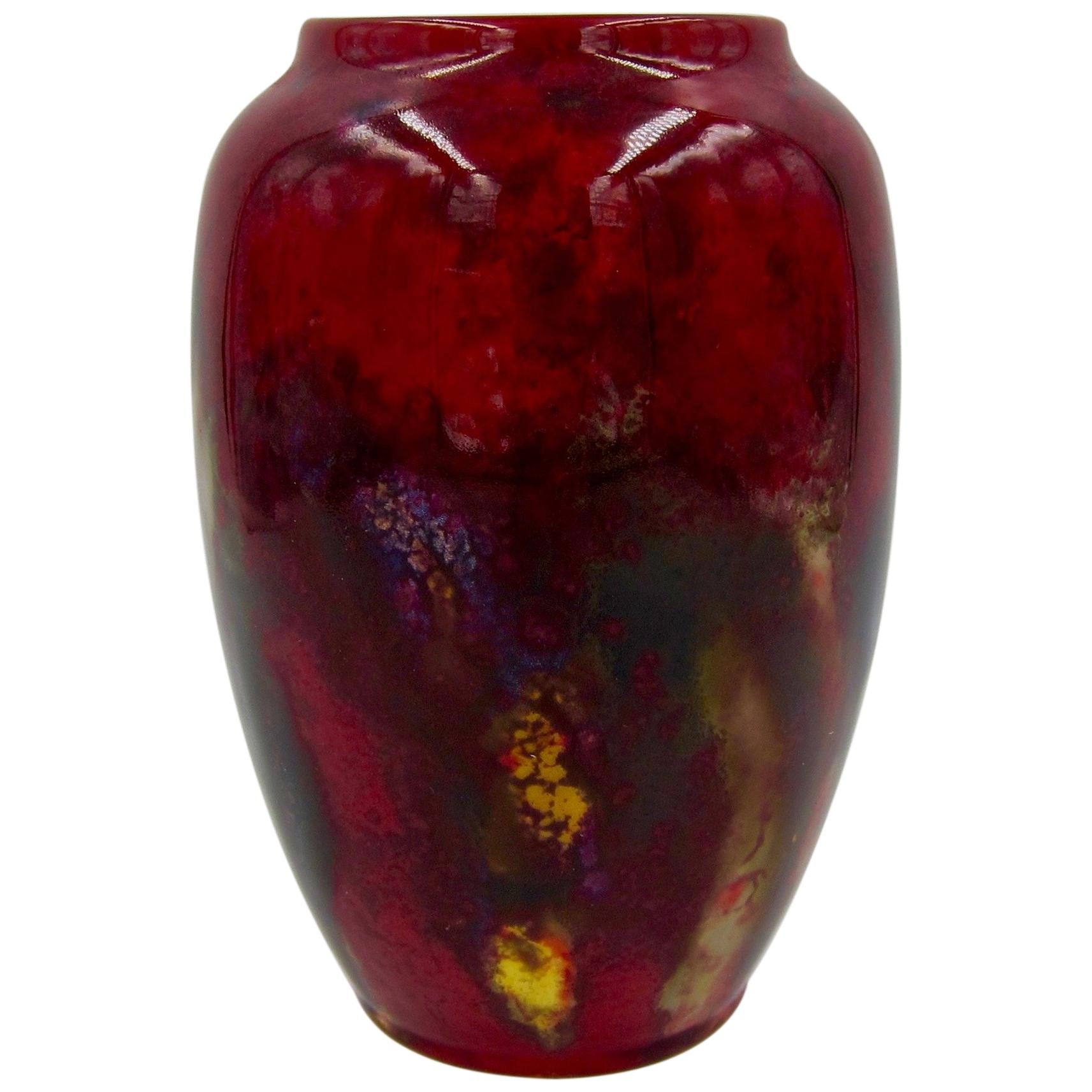 Royal Doulton Flambe Art Deco Vase Signed by Charles Noke