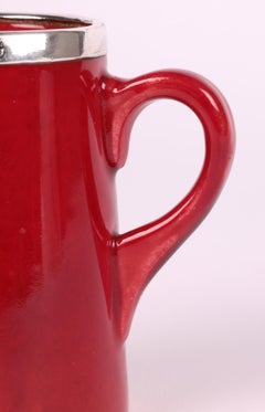 Pichet crème Art Nouveau Royal Doulton émaillé au flambe monté sur argent 1907