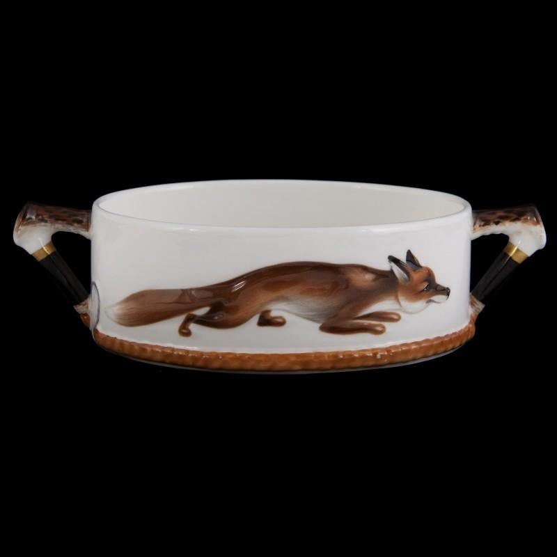 Black Forest Royal Doulton Fox Coffee Service 10 Cups Printed & Hand Painted Bone China 1950s