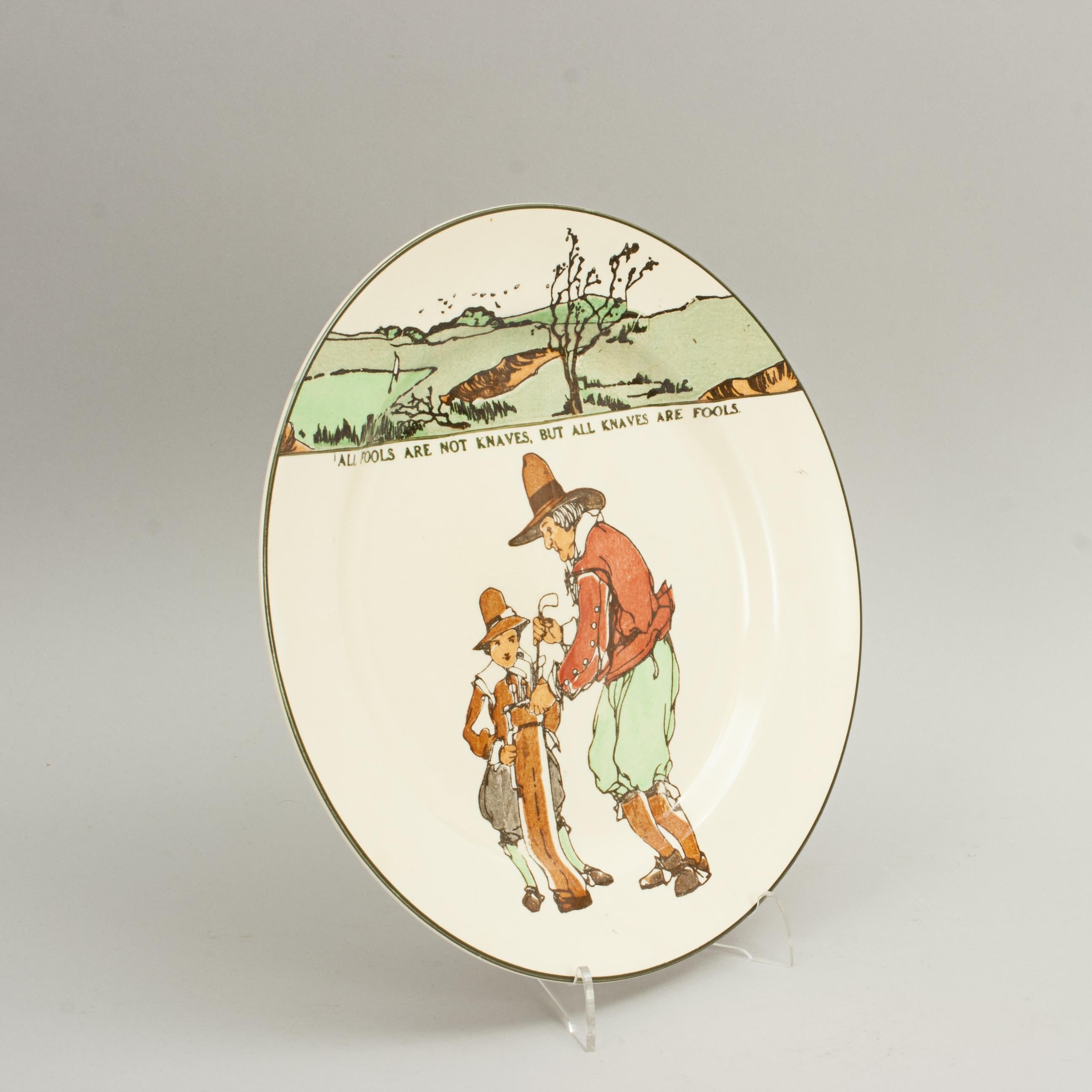 Royal Doulton Series Ware Golf plate.
Royal Doulton rack plate with polychrome golf scene and the proverb, 