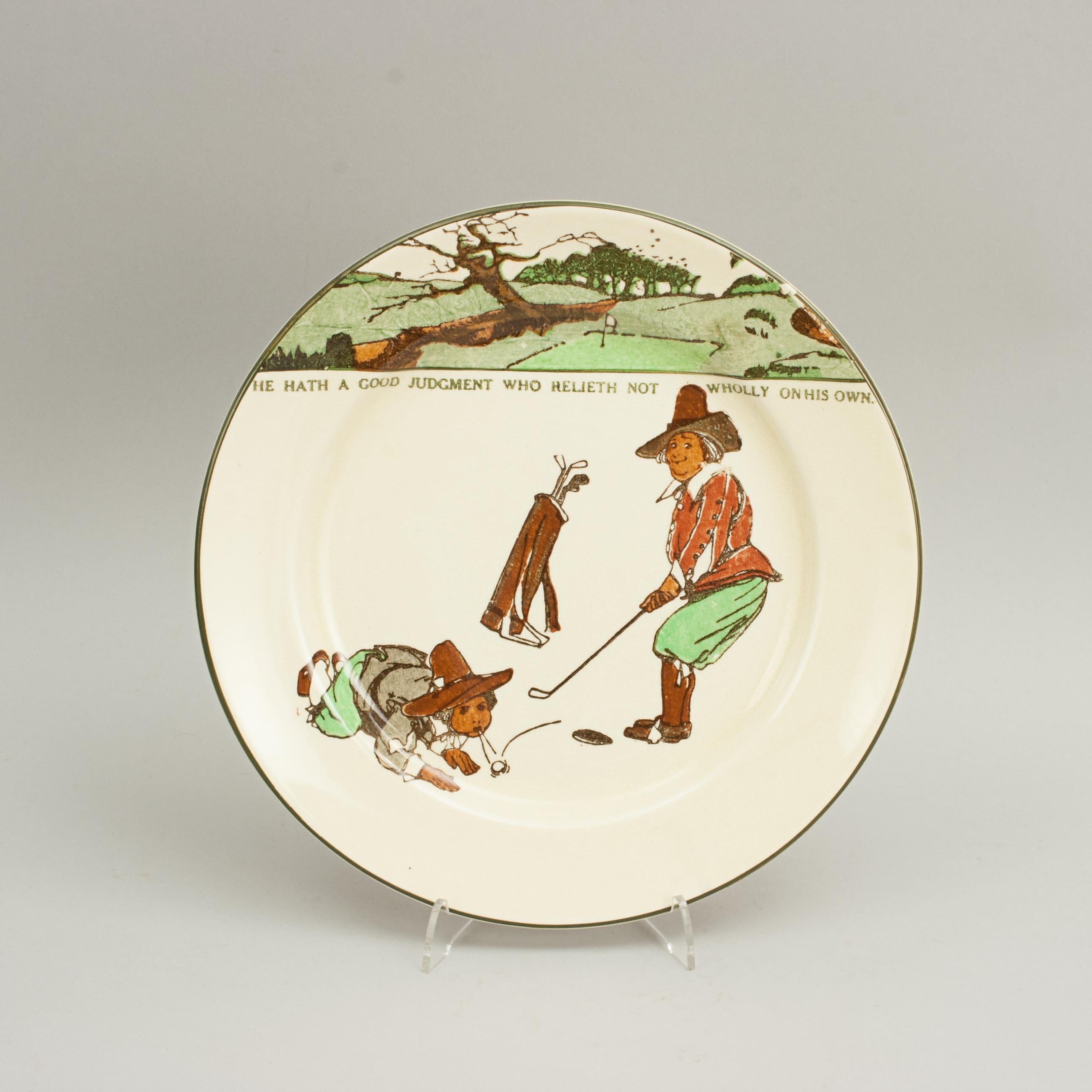 Early 20th Century Royal Doulton Golf Plate, Series Ware For Sale