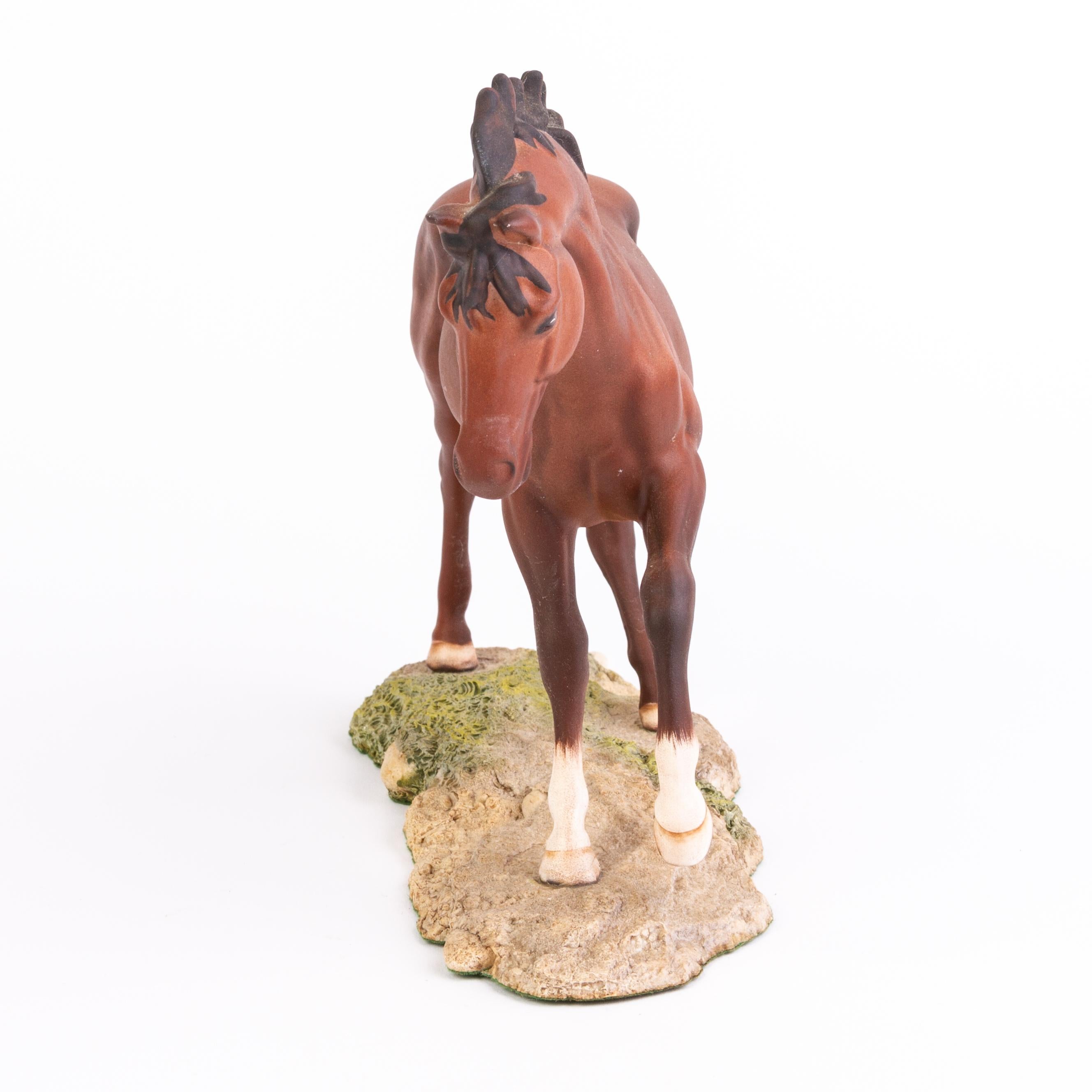 20th Century Royal Doulton Hand Painted Porcelain Horse Sculpture  For Sale