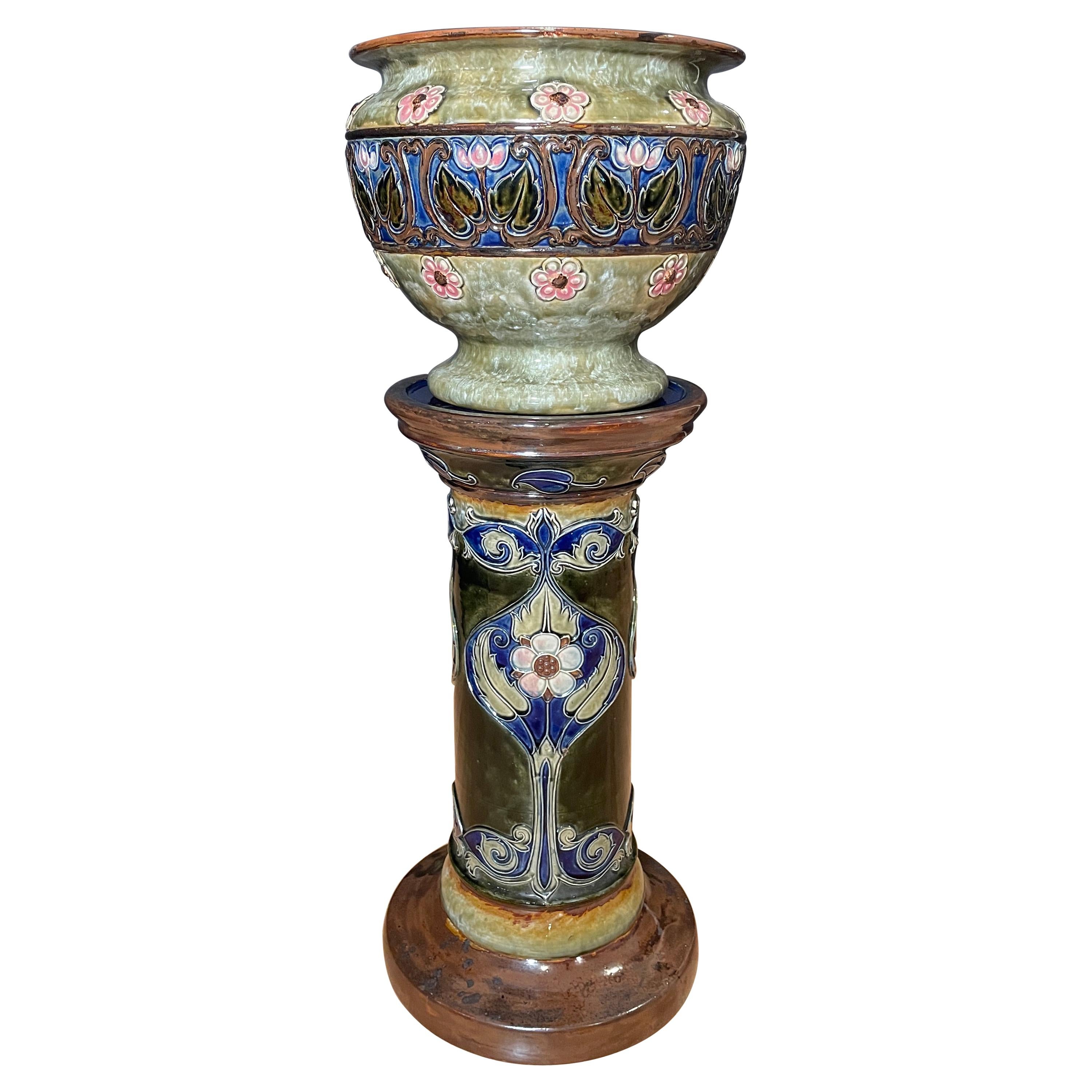 Royal Doulton Jardinière on Stand For Sale