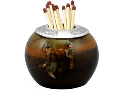 Royal Doulton Kingsware Ceramic and Sterling Silver Golfing Match Striker