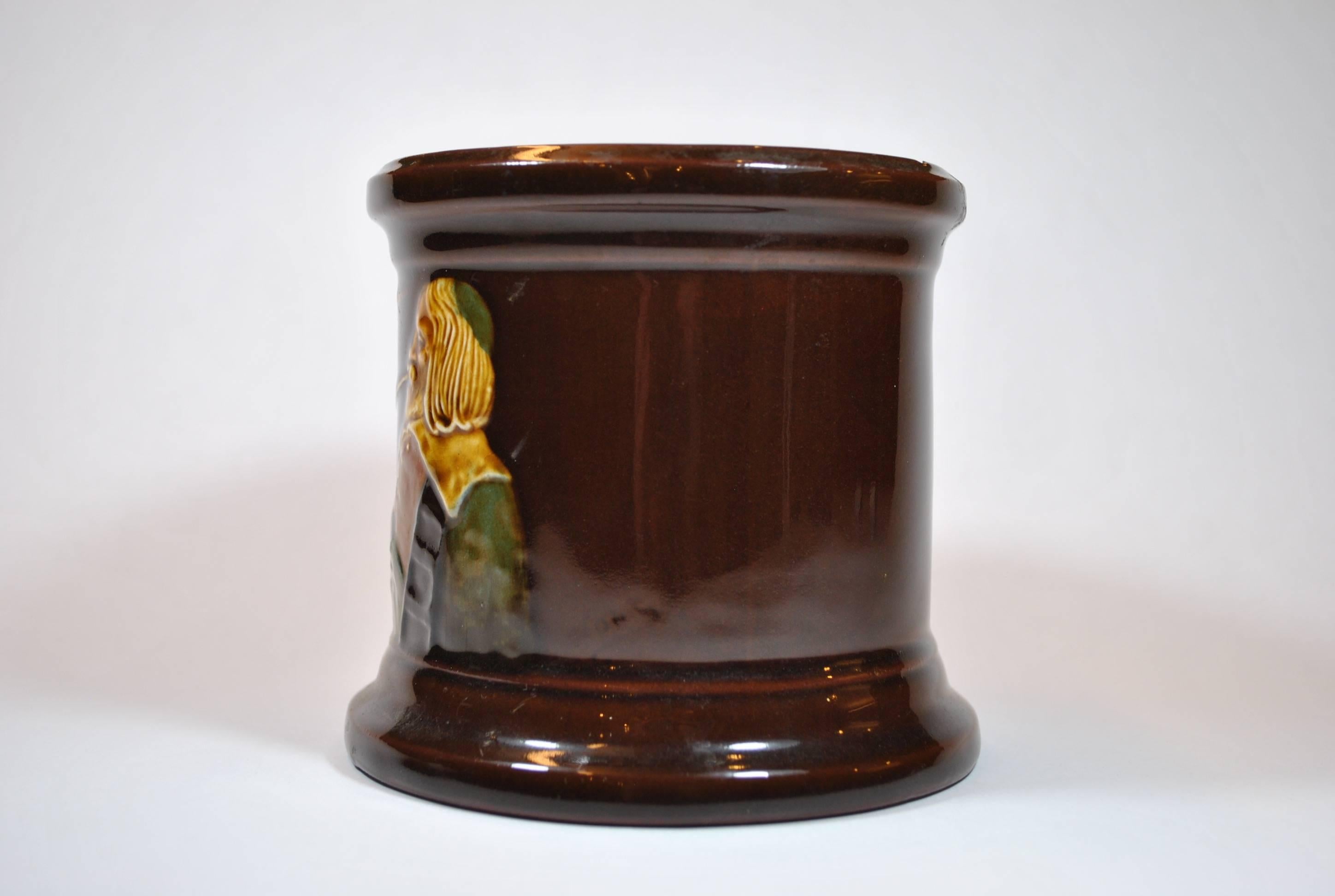 Art nouveau Boîte à tabac Royal Doulton Kingsware avec couvercle en vente