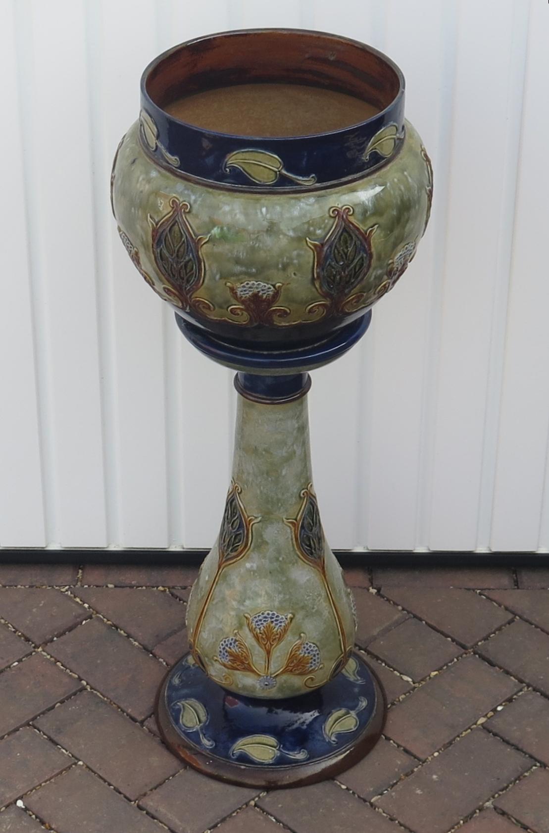 royal doulton jardiniere and stand