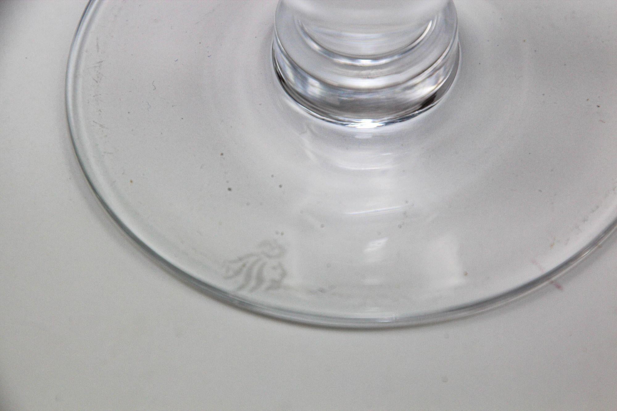 ROYAL DOULTON Martini Crystal Etched Glasses Set of 2 Vintage Cocktail Barware For Sale 8