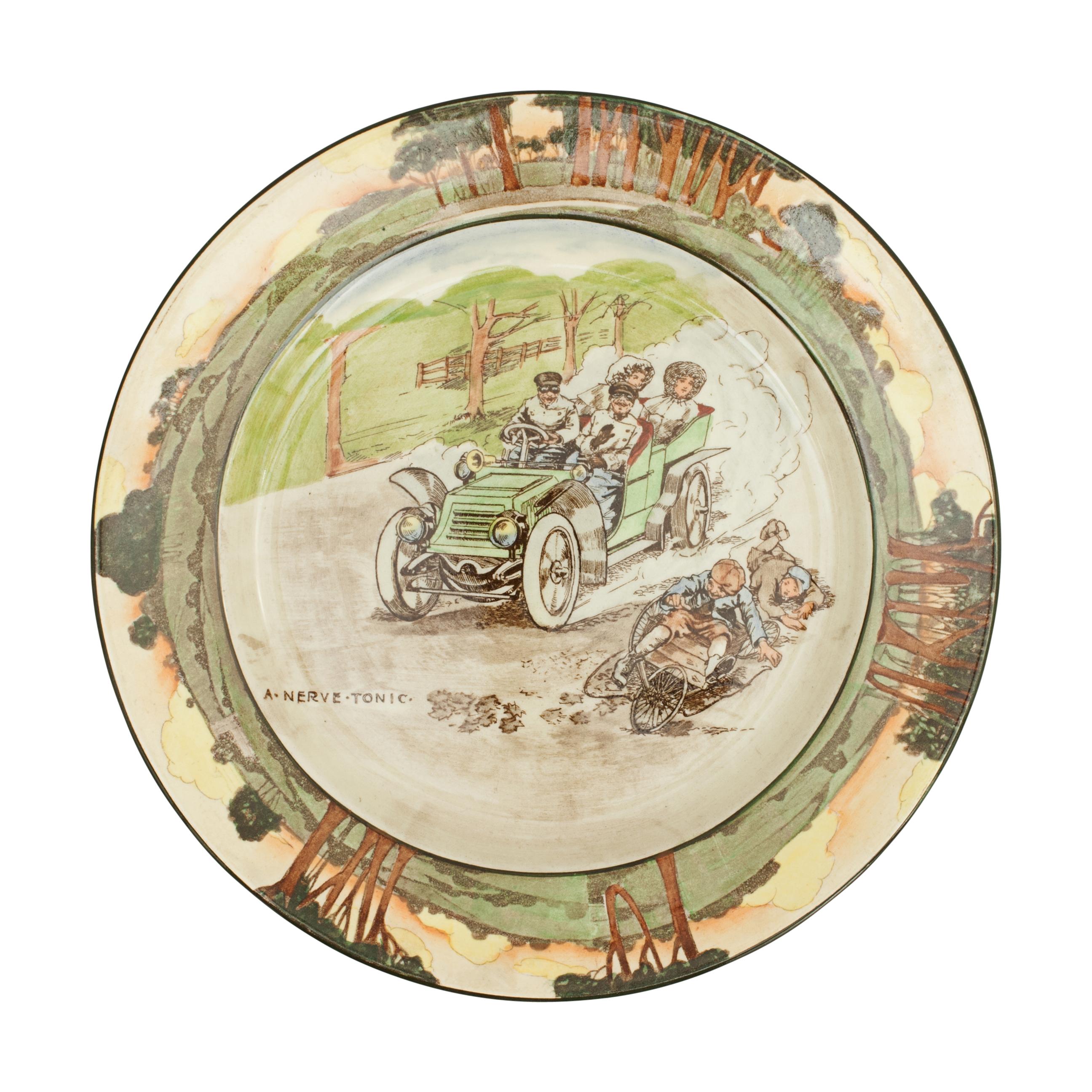English Vintage Royal Doulton Motoring Plate, A Nerve Tonic