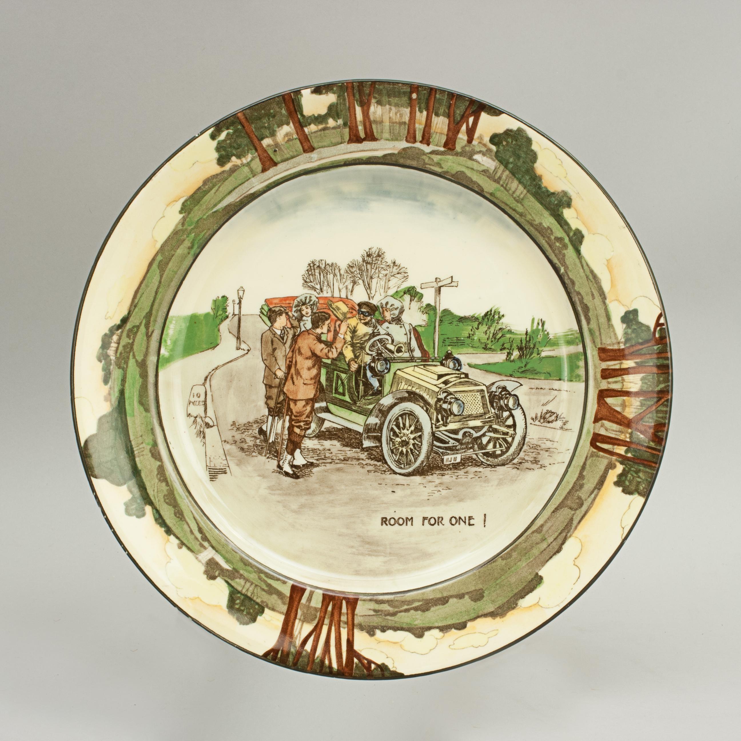 English Royal Doulton Motoring Plate, Room for One