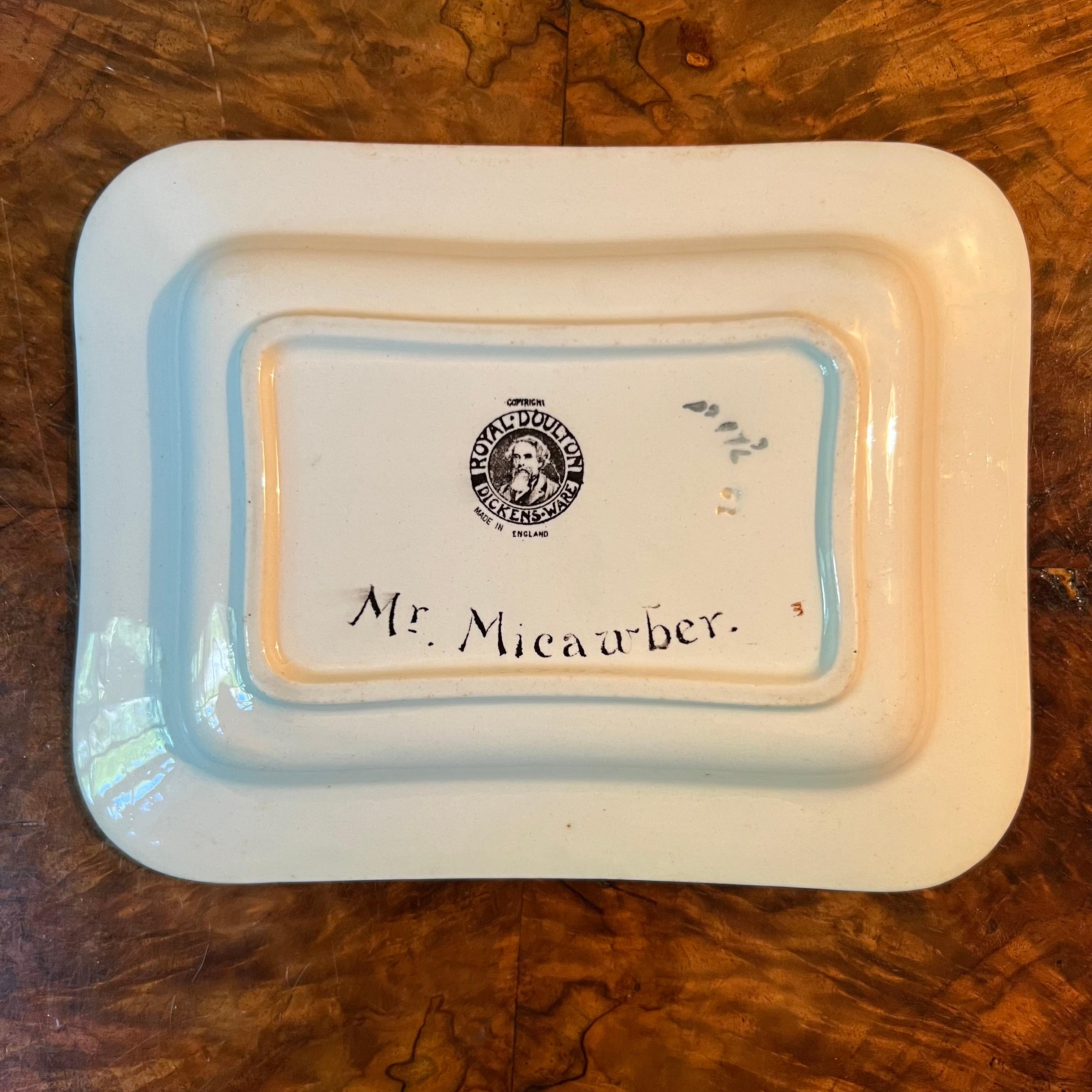 Royal Doulton Mr Micawber Plate In Good Condition For Sale In EDENSOR PARK, NSW