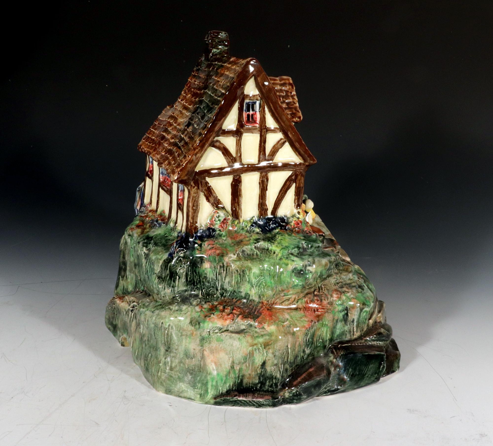 Royal Doulton Pastille Pottery Bastiile Burner Tudor Watermill and Cottage For Sale 1