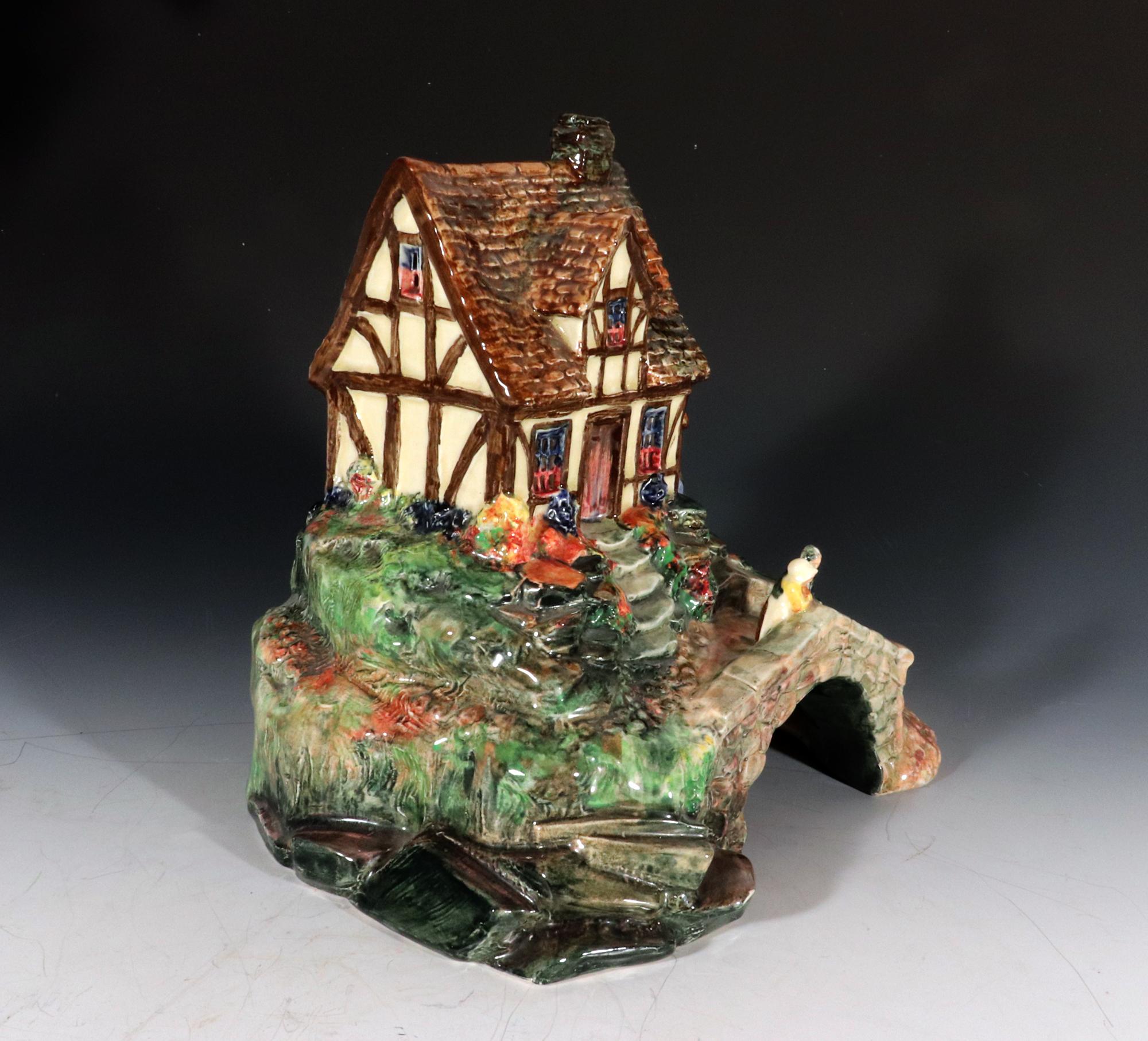 Royal Doulton Pastille Pottery Bastiile Burner Tudor Watermill and Cottage For Sale 3
