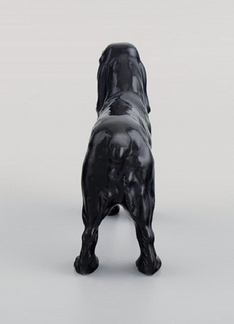 English Royal Doulton Porcelain Figurine, Black Cocker Spaniel, 1930s