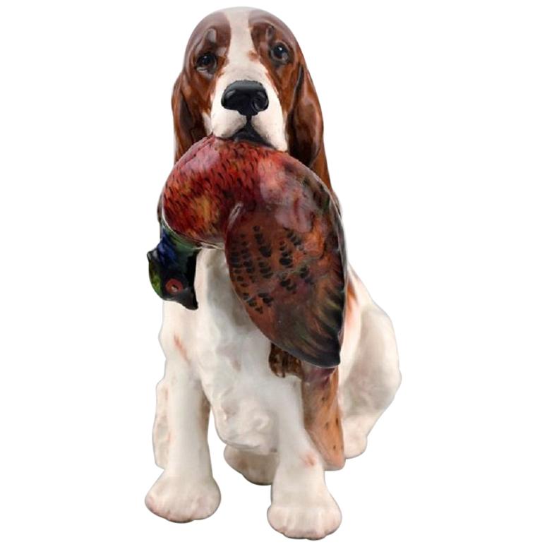 Royal Doulton Porcelain Figurine, Cocker Spaniel with Pheasant, 1930s