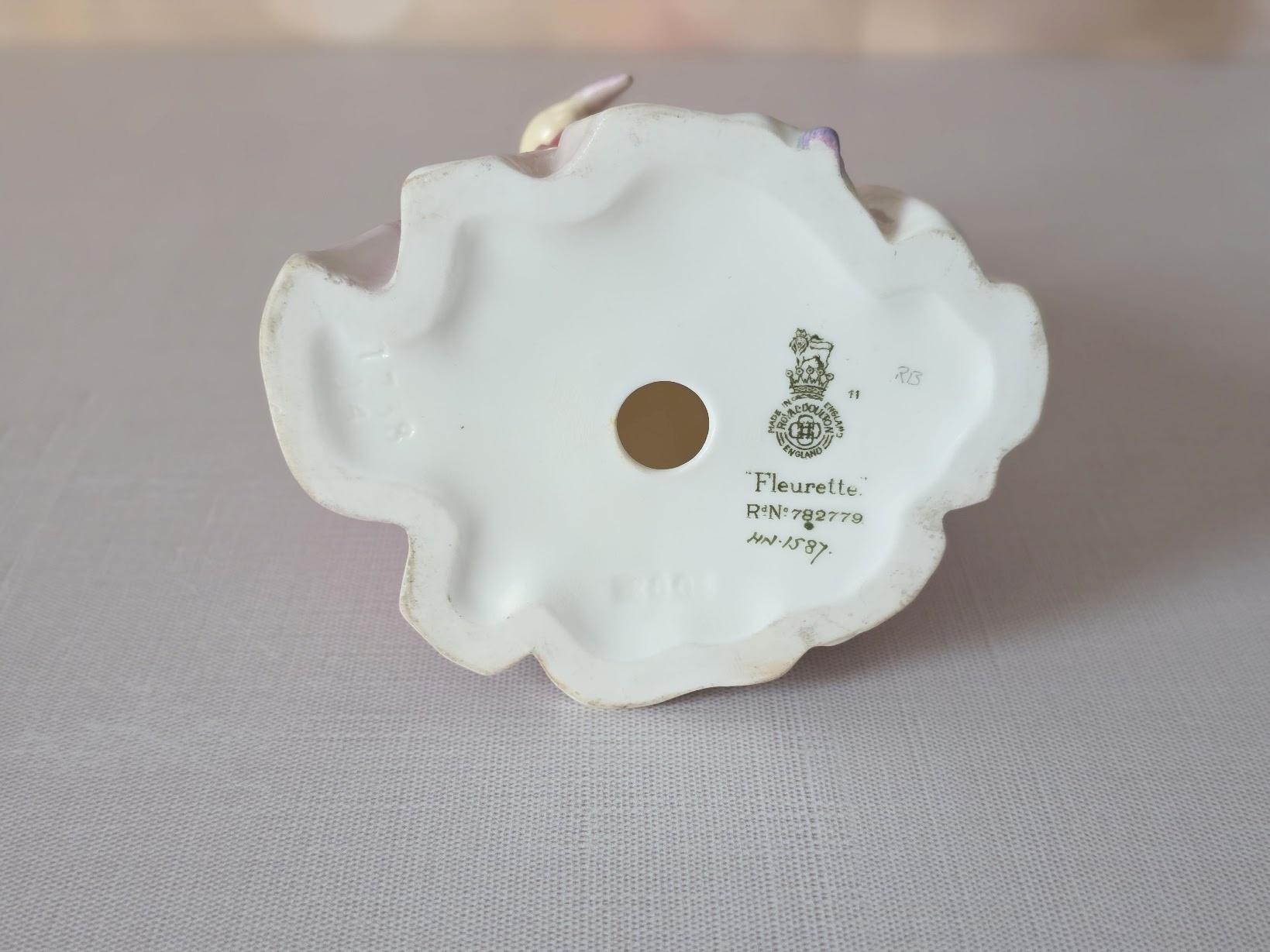 Royal Doulton Porcelain Figurine Fleurette For Sale 3