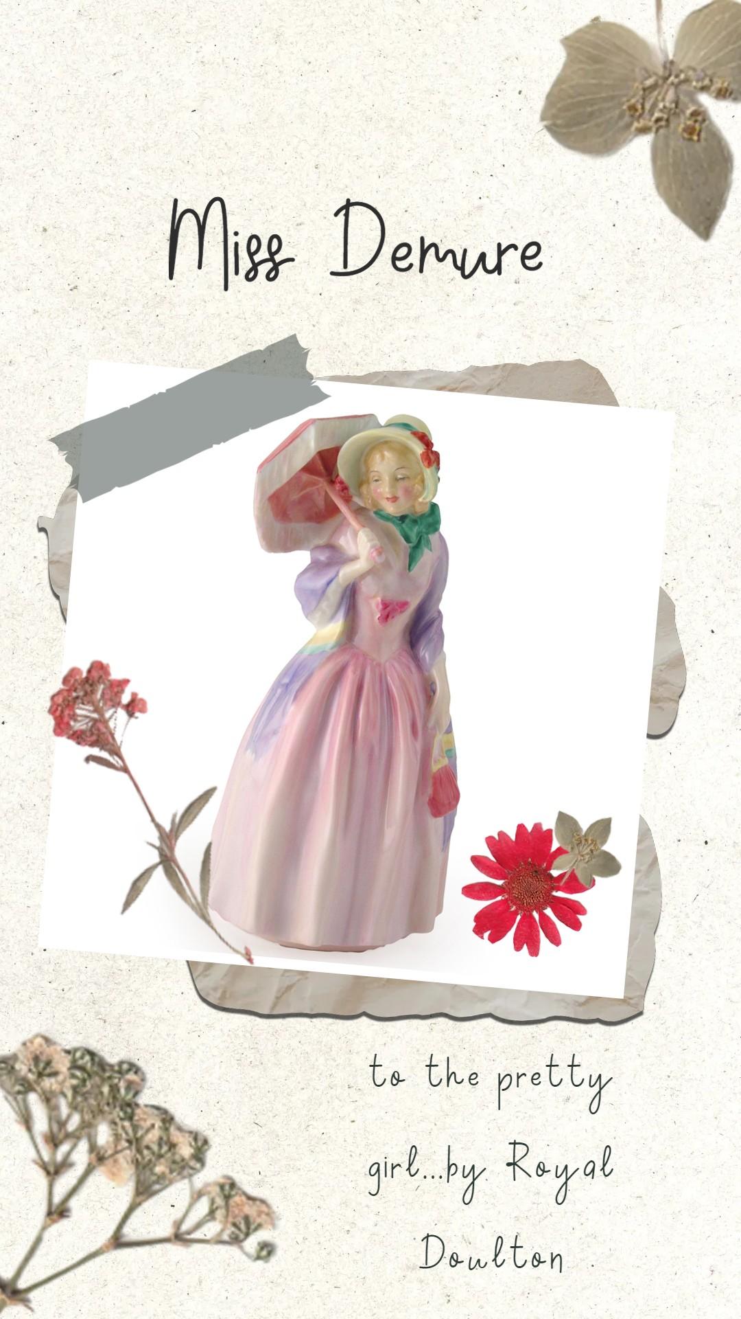 Royal Doulton Porcelain Figurine Miss Demure For Sale 4