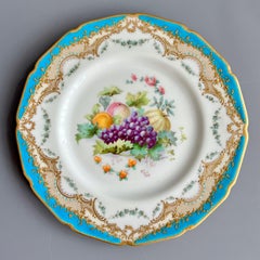Royal Doulton Porcelain Pair of Plates, Fruit Paintings by C B Brough, 1903