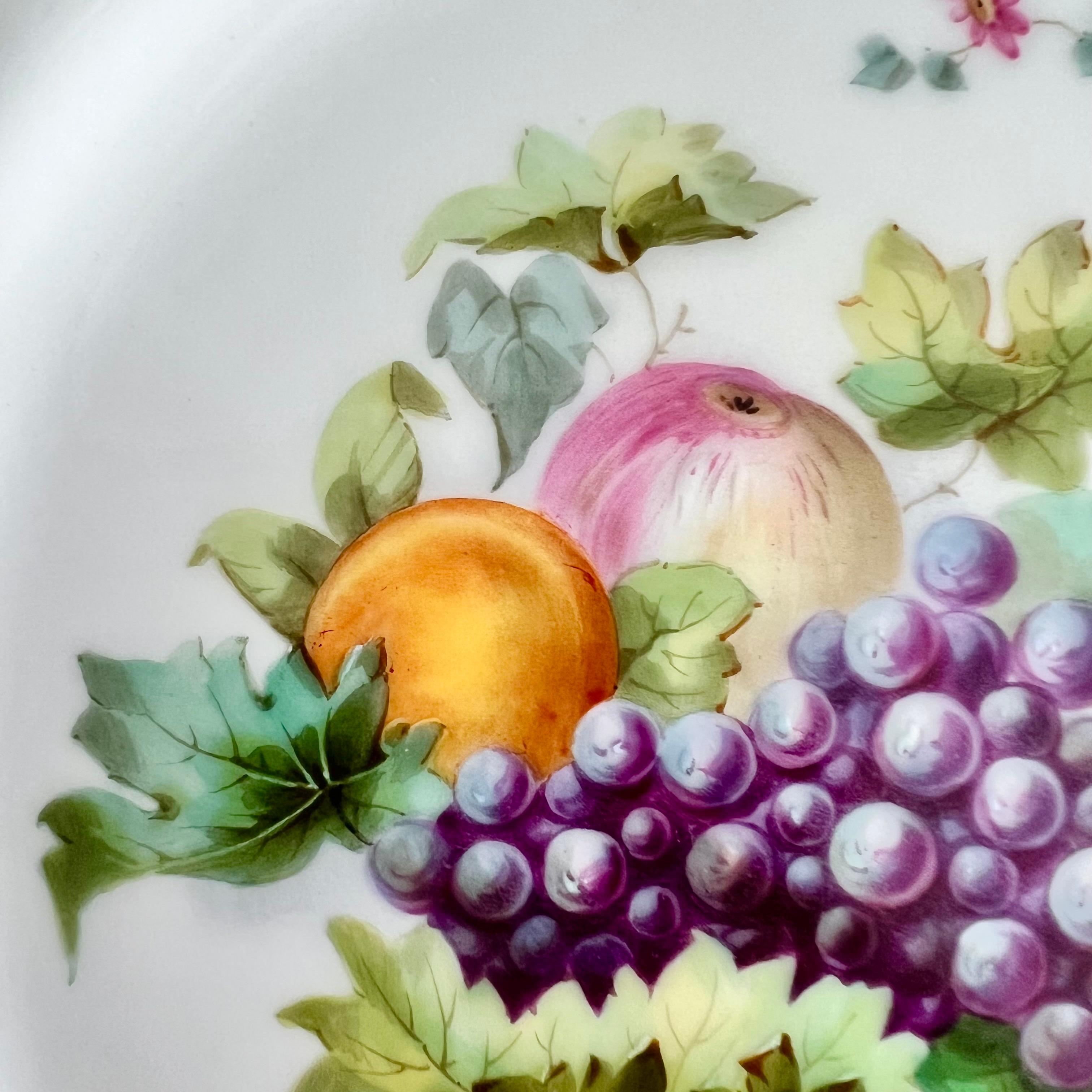 Royal Doulton Porcelain Pair of Plates, Fruit Paintings by C B Brough, 1903 In Good Condition In London, GB