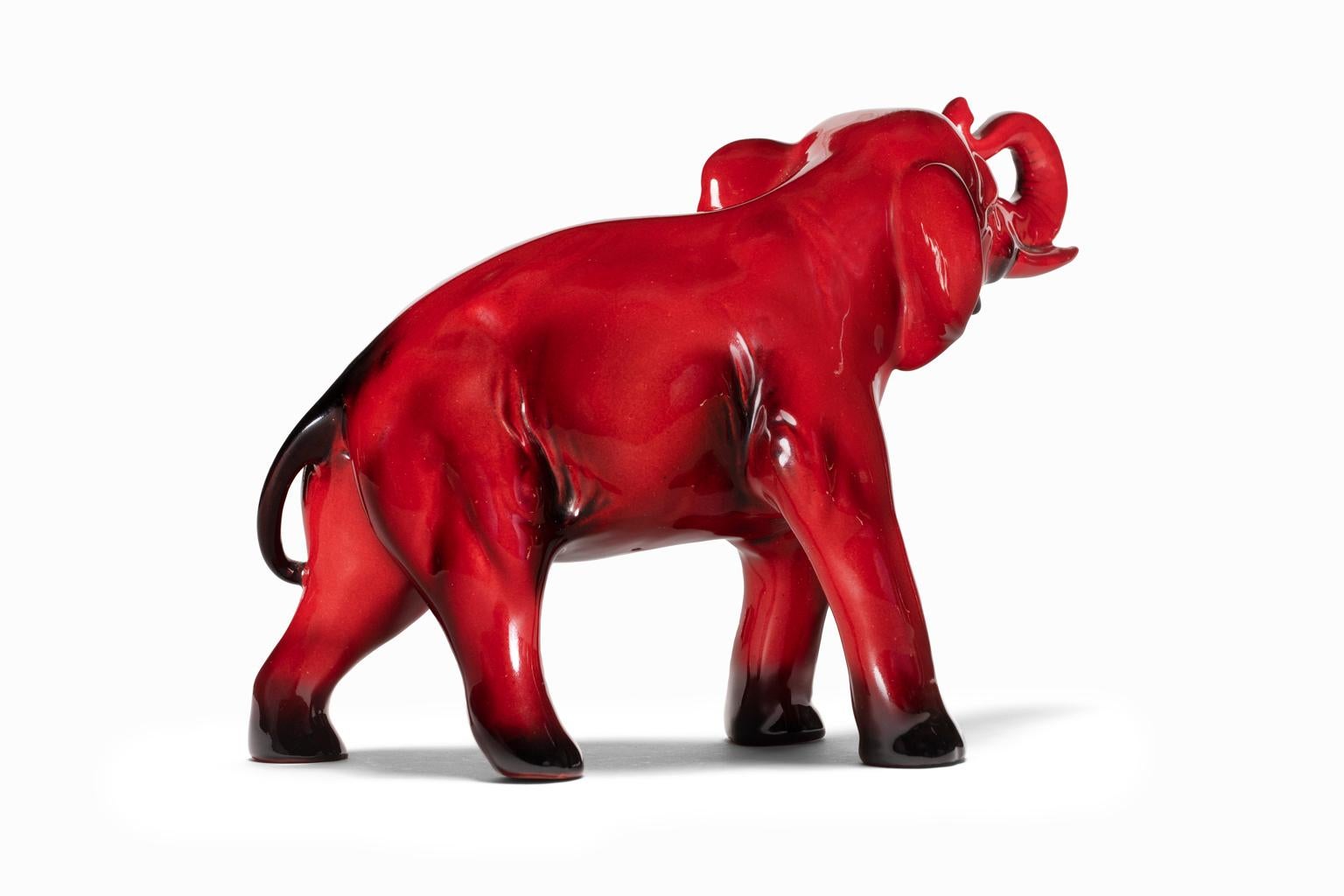 Glazed Royal Doulton Red Flambe Porcelain Figurine 