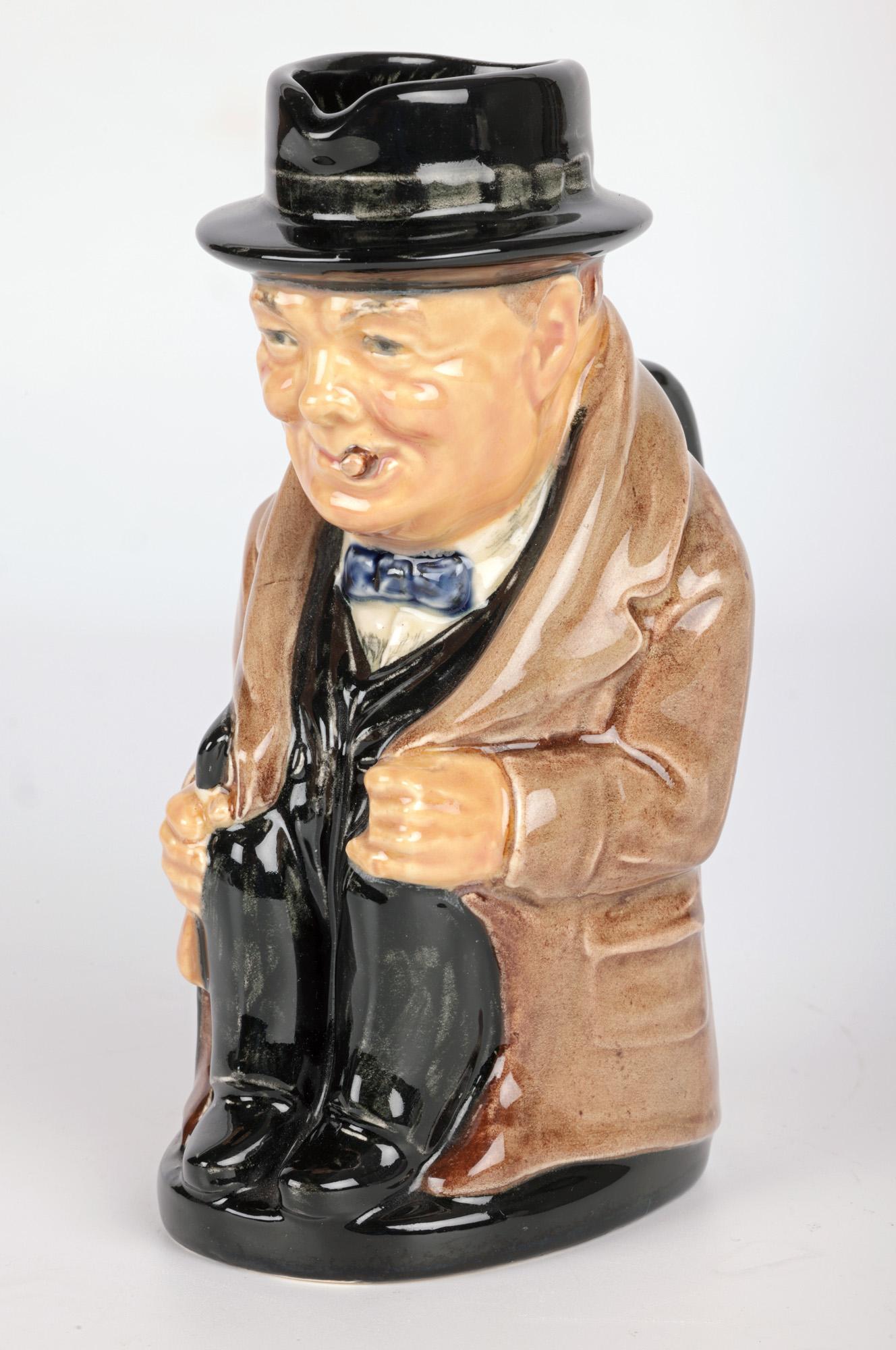 Ceramic Royal Doulton Scarce Winston Churchill Character Jug 1940 For Sale