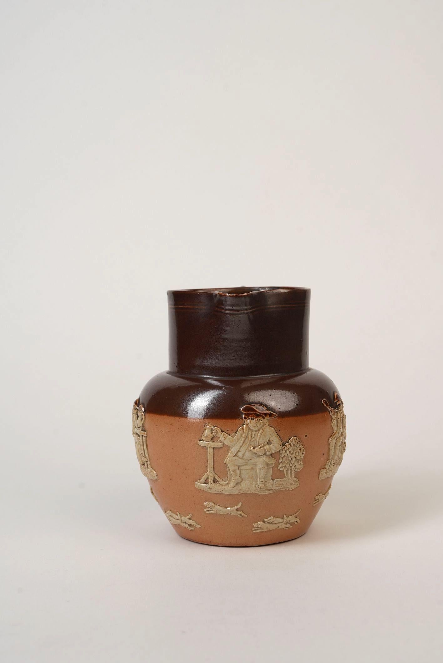 Royal Doulton Stoneware Pitcher Farming Scene, Circa 1900 For Sale 4