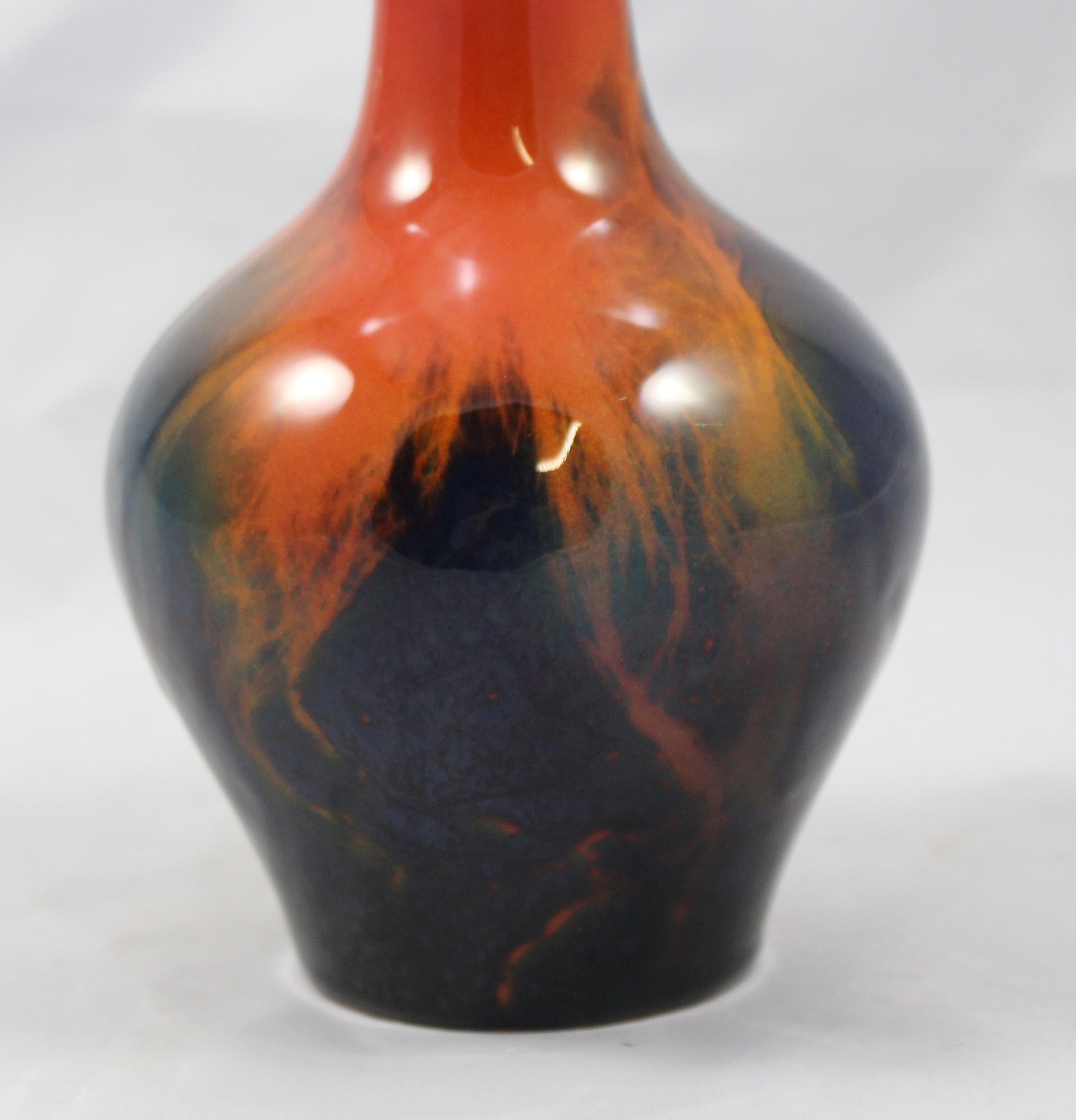20th Century Royal Doulton Sung Flambé Bulbous Vase by Fred Moore