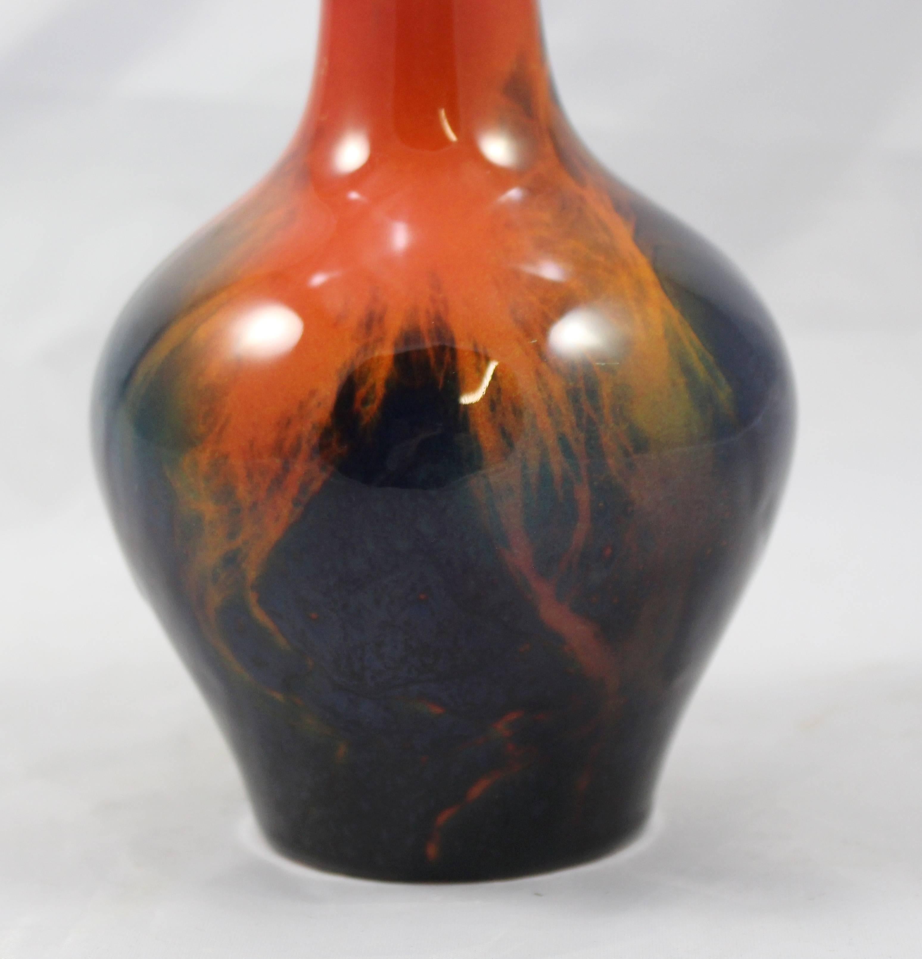 20th Century Royal Doulton Sung Flambé Bulbous Vase by Fred Moore