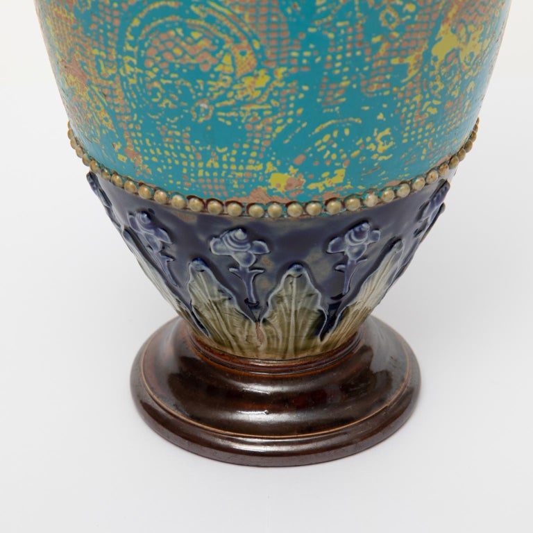 Royal Doulton Vintage Vase Enameled Base For Sale at 1stDibs