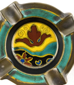 Cendrier ou porte-clés en céramique Royal Dutch Art Nouveau/Vide Poche