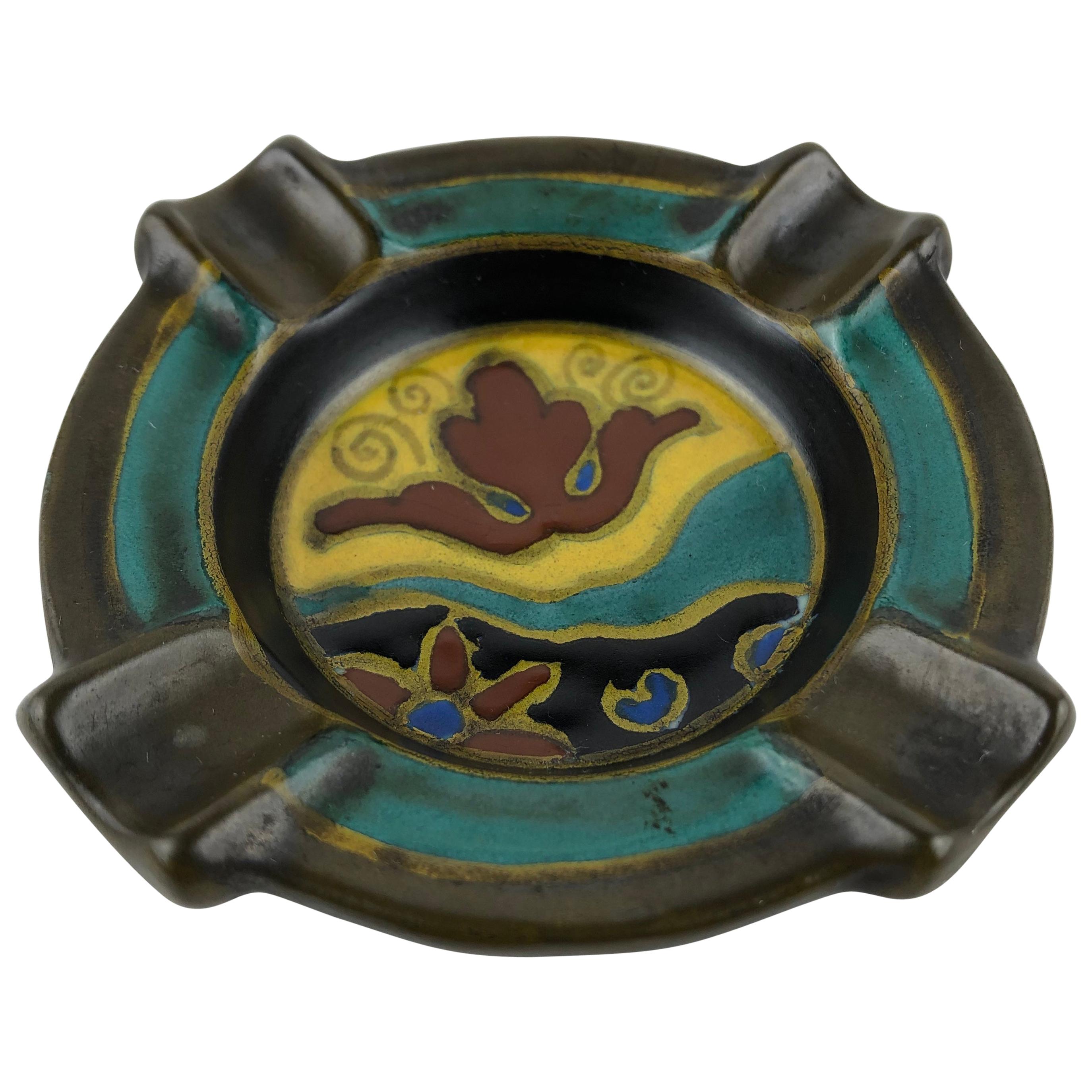 Royal Dutch Art Nouveau Ceramic Ashtray or Key Holder/Vide Poche