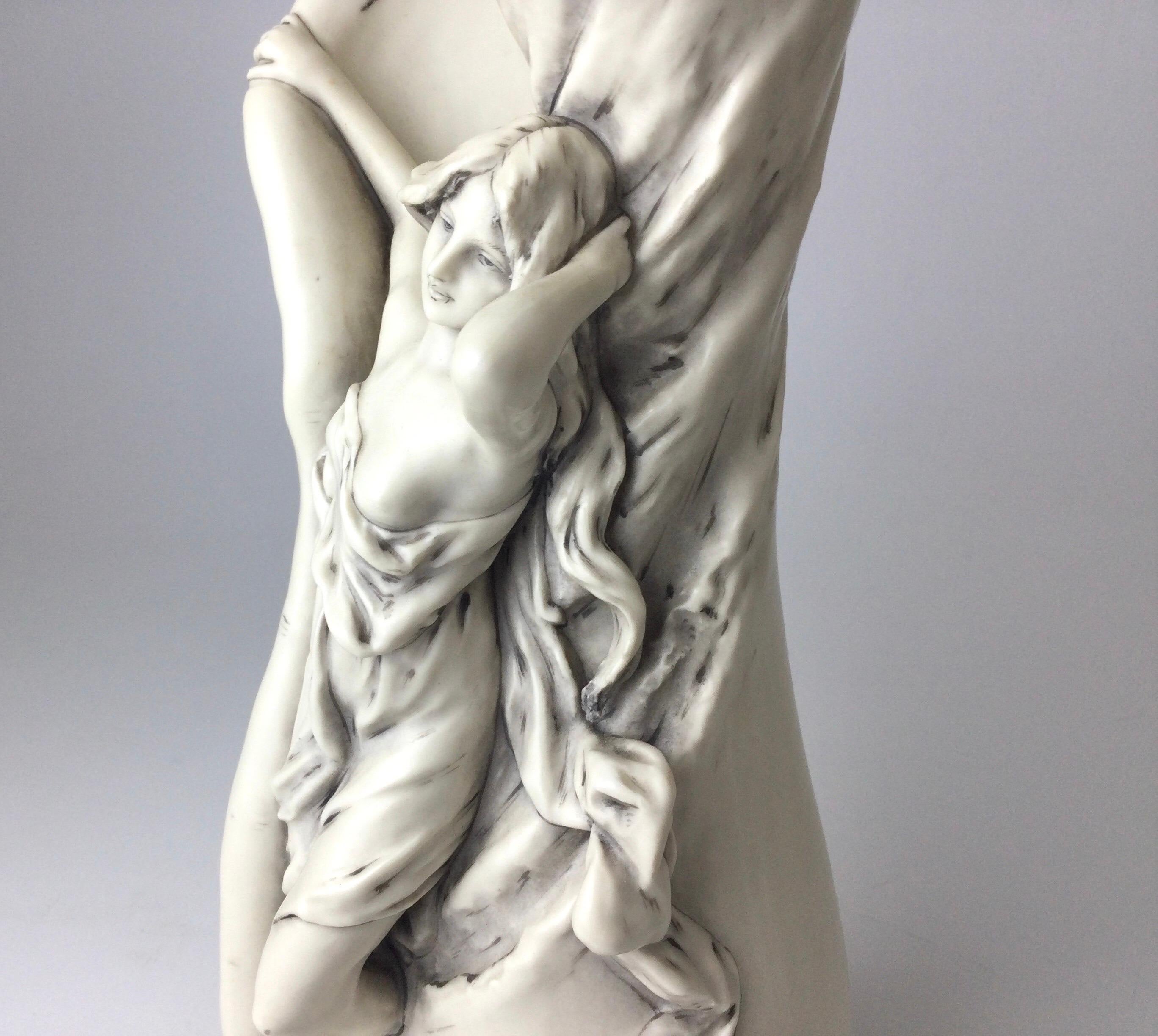 Royal Dux Art Nouveau Vase with Woman 4