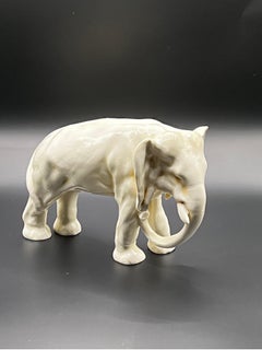 Royal Dux Chine de Blanc Éléphant Figurine, Bohemia 1930ies