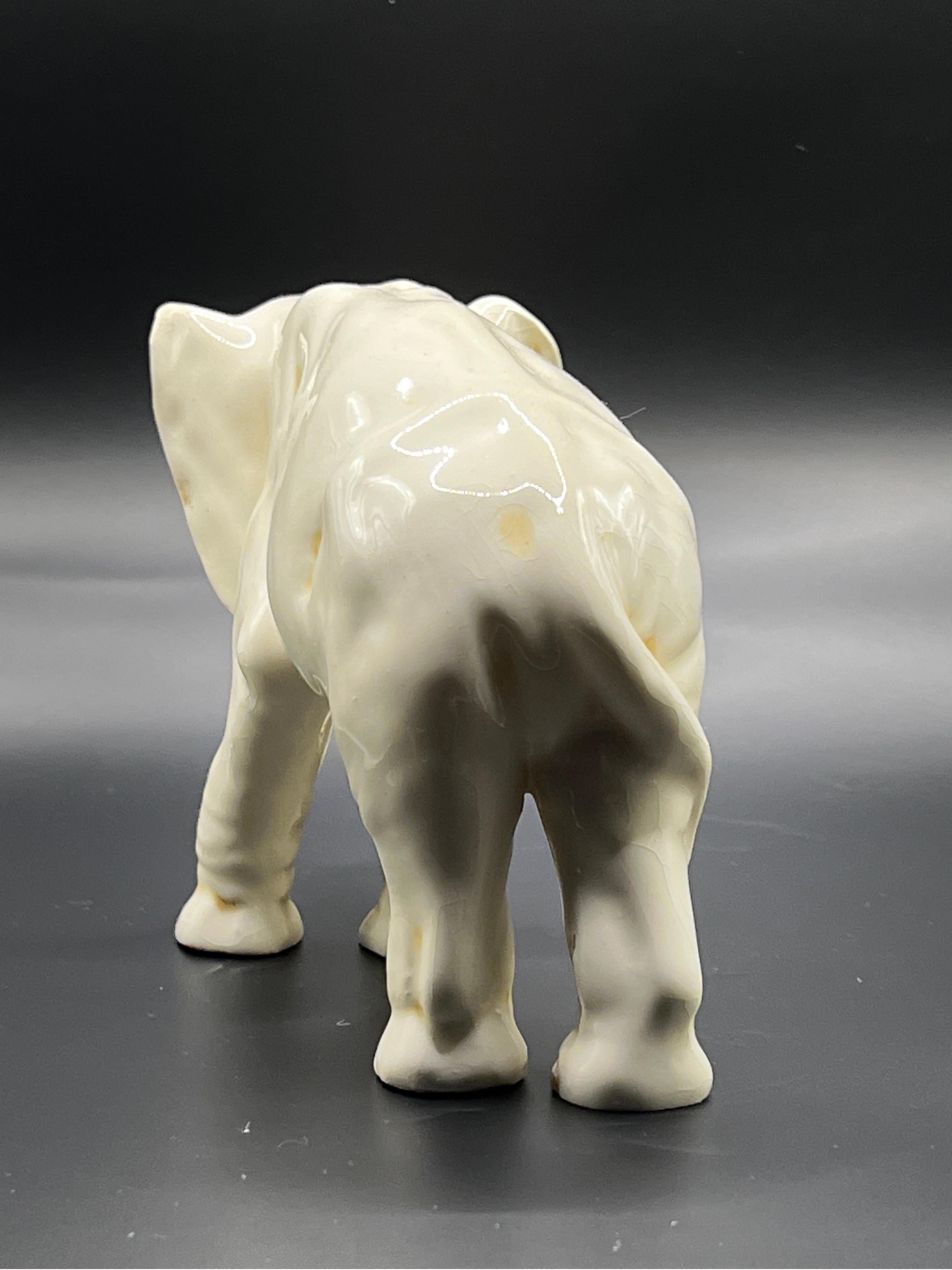 Royal Dux Chine de Blanc Éléphant Figurine, Bohemia 1930ies For Sale 1