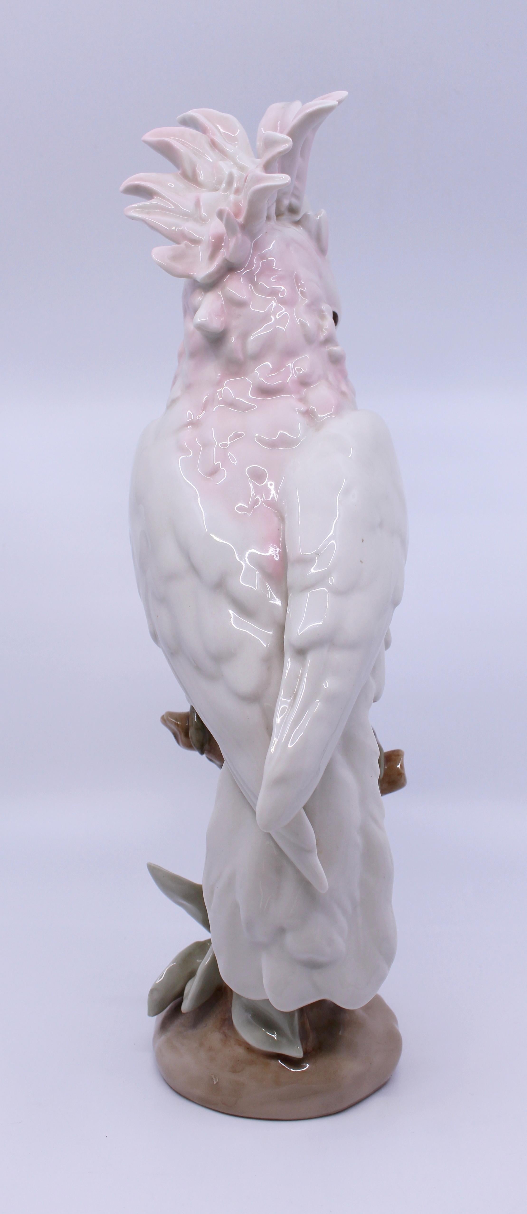 Czech Royal Dux Cockatoo Bird Sculpture For Sale