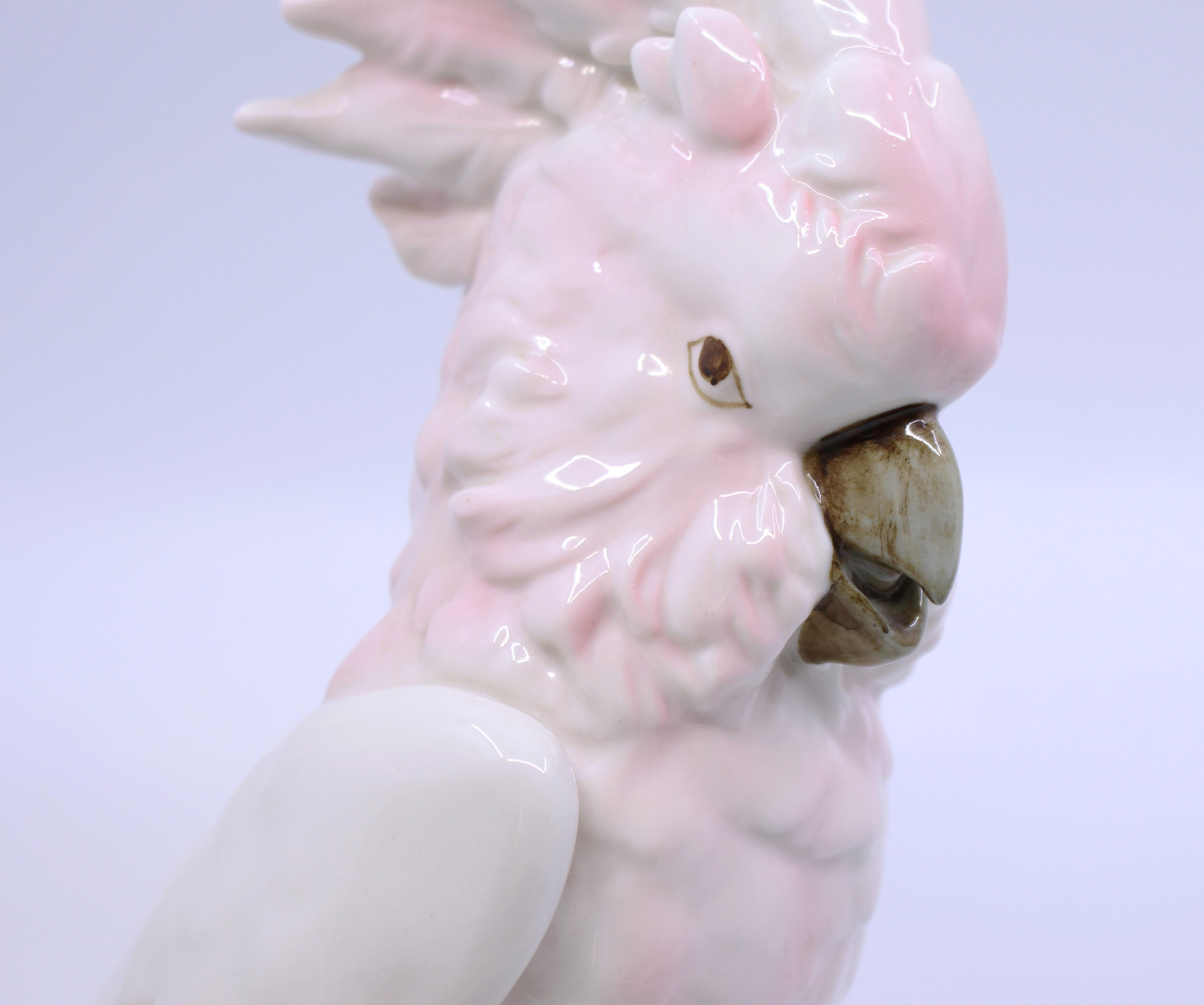 20th Century Royal Dux Cockatoo Bird Sculpture For Sale