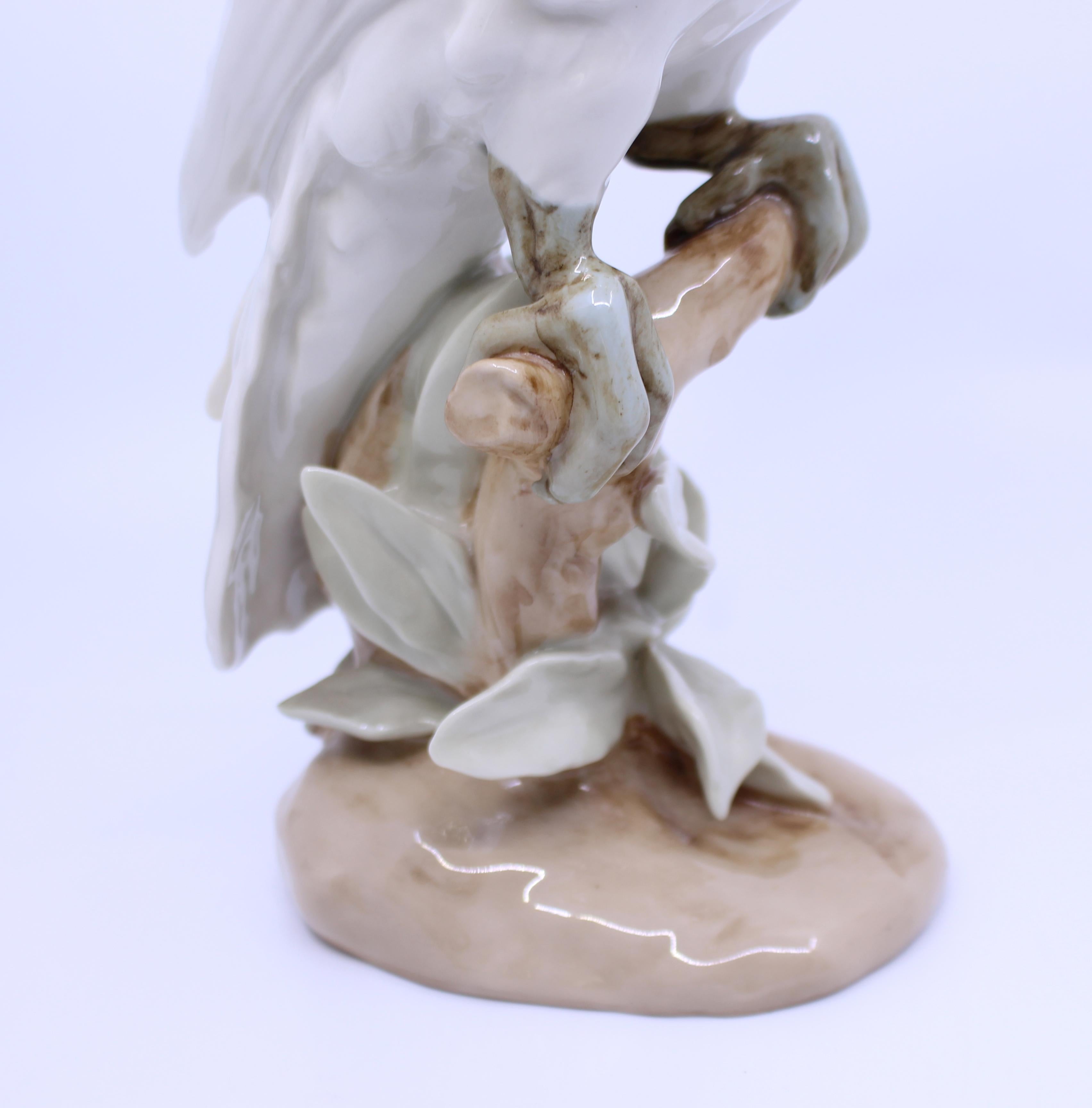 Porcelain Royal Dux Cockatoo Bird Sculpture For Sale