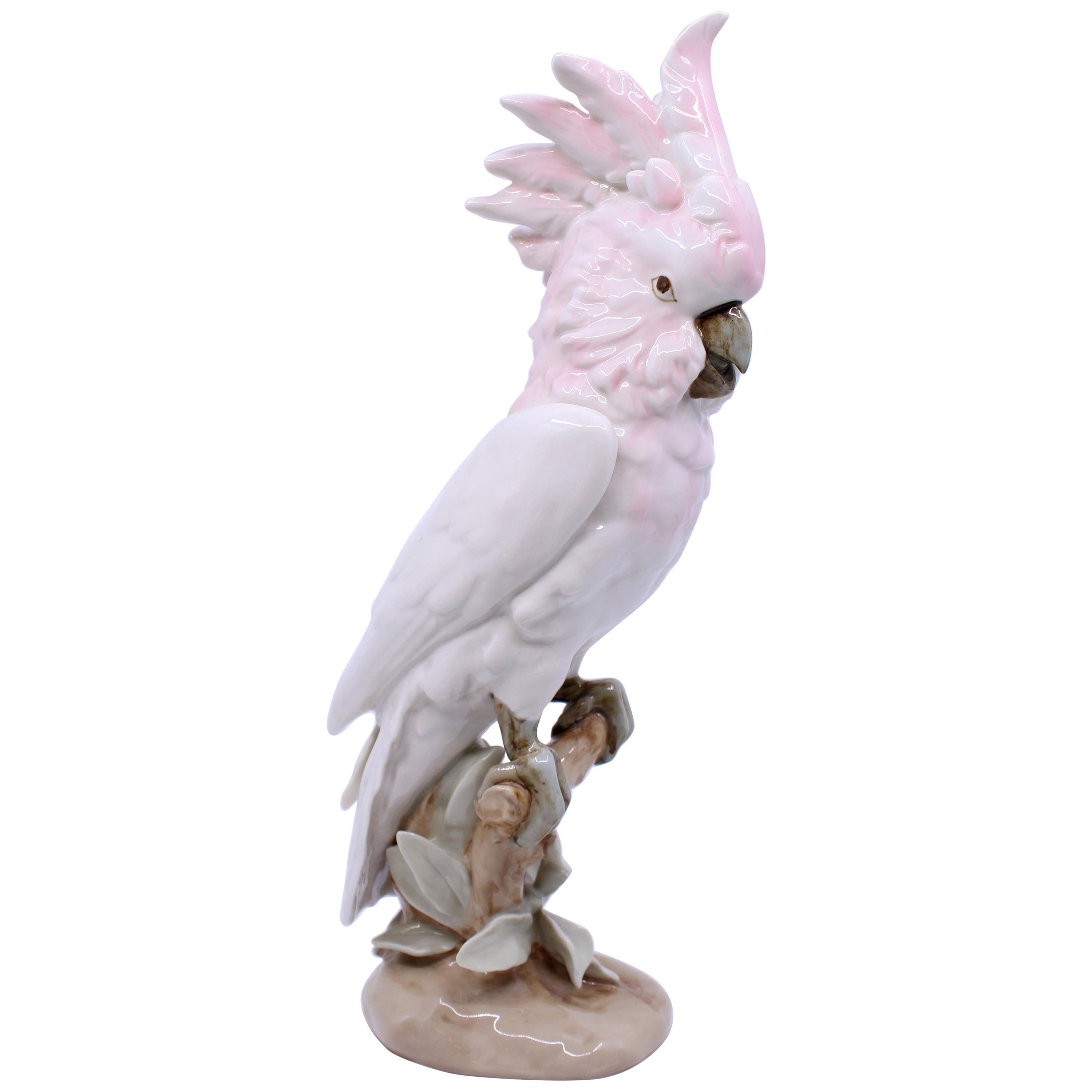 Royal Dux Cockatoo Bird Sculpture For Sale