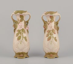 Royal Dux, Czech Republic. Pair of Art Nouveau vases in porcelain.