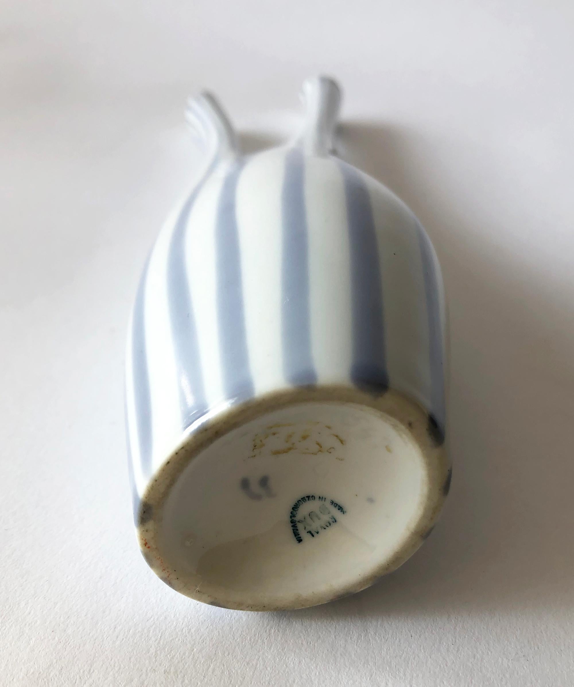 Mid-Century Modern Royal Dux Czechoslovakian Modernist Double Spouted Porcelain Vase For Sale
