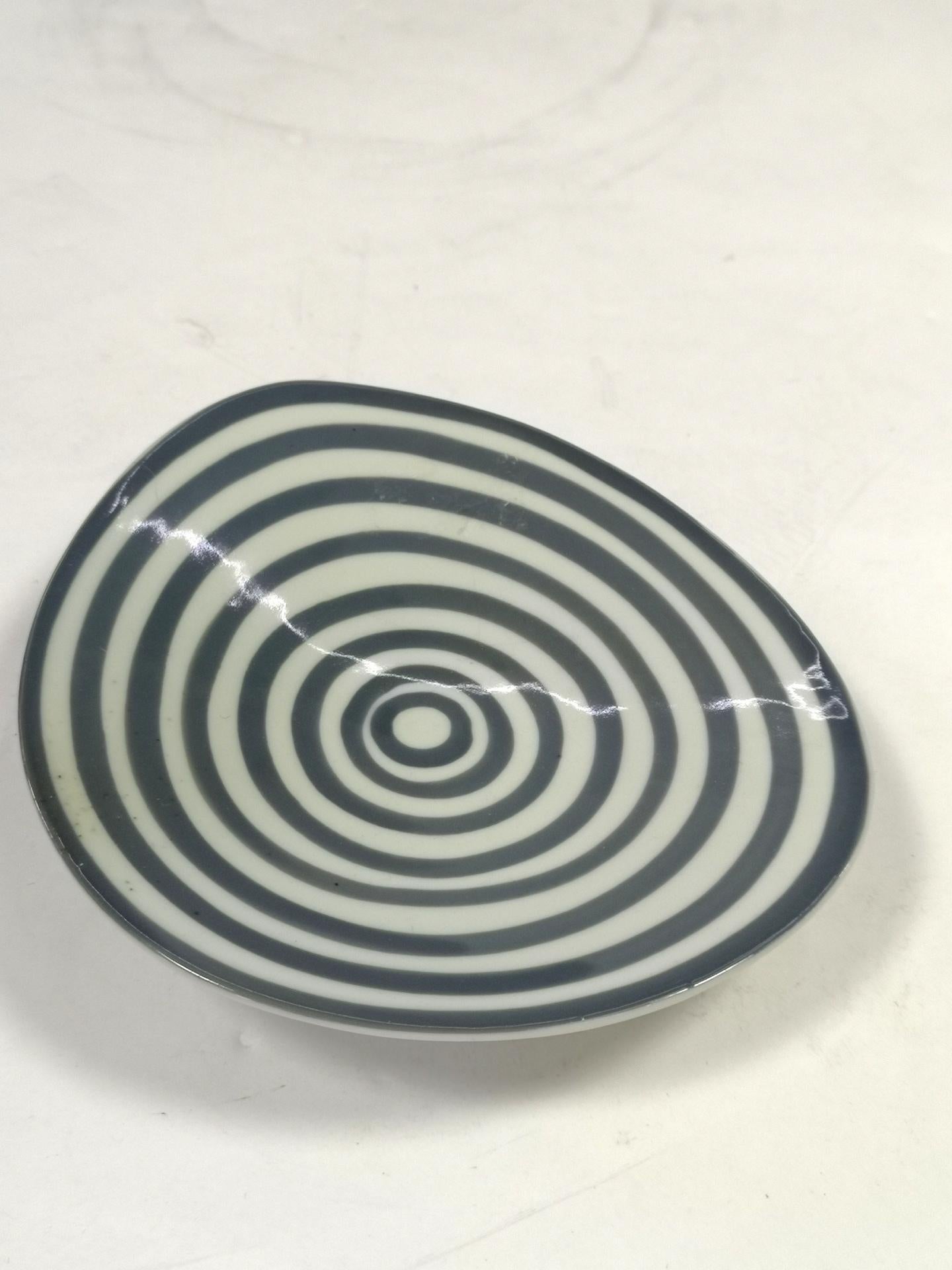 Space Age Royal Dux Czechoslovakian Porcelain Plate with Swirly Mid-Century Pattern, 1960s