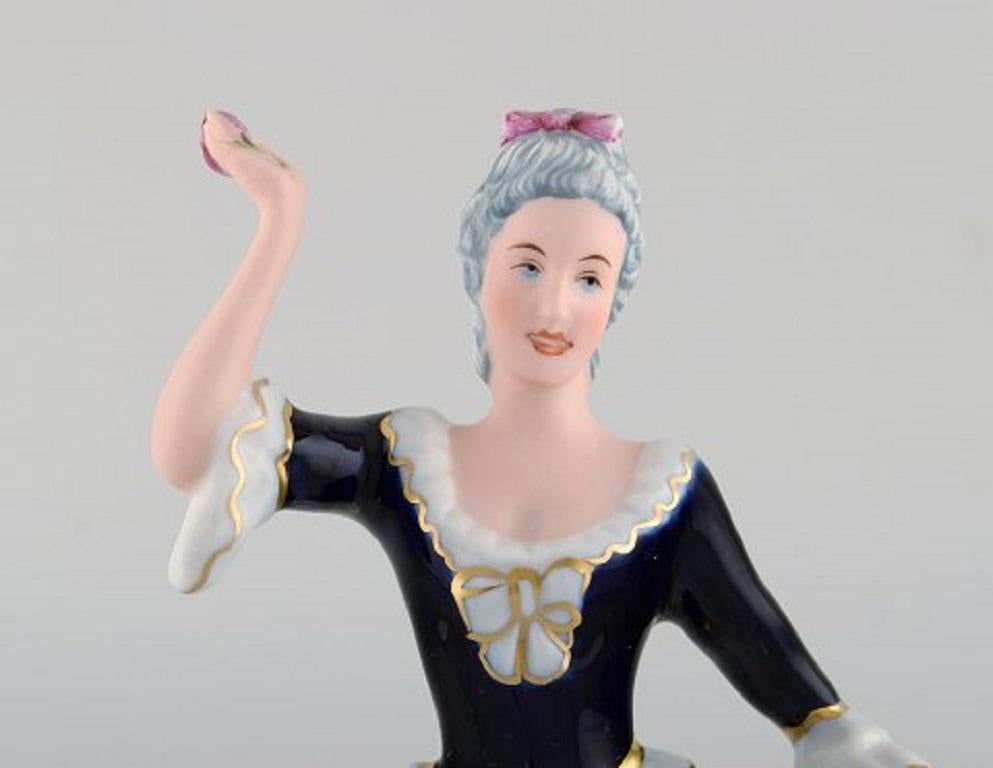 Rococo Royal Dux, Dancing Woman in Porcelain, 1940s For Sale
