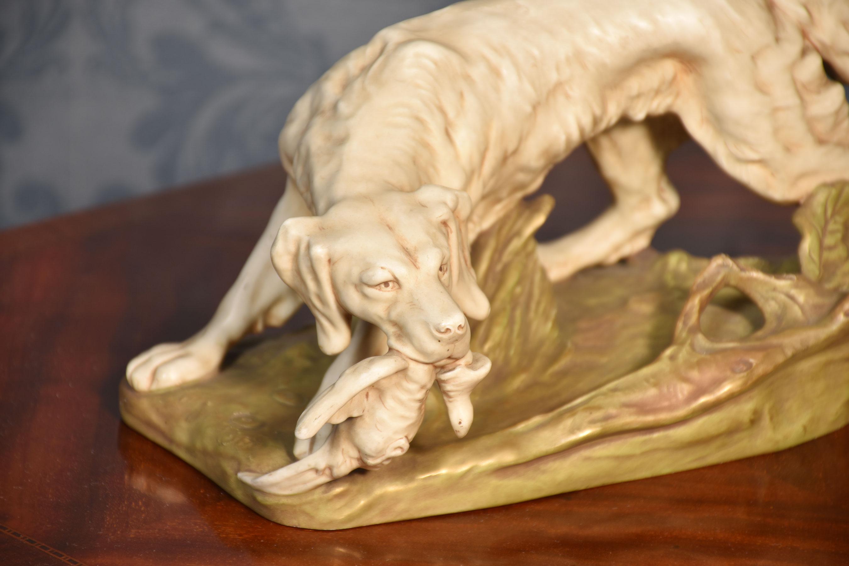 Figura di Royal Dux raffigurante un setter In condizioni buone in vendita a Cheshire, GB