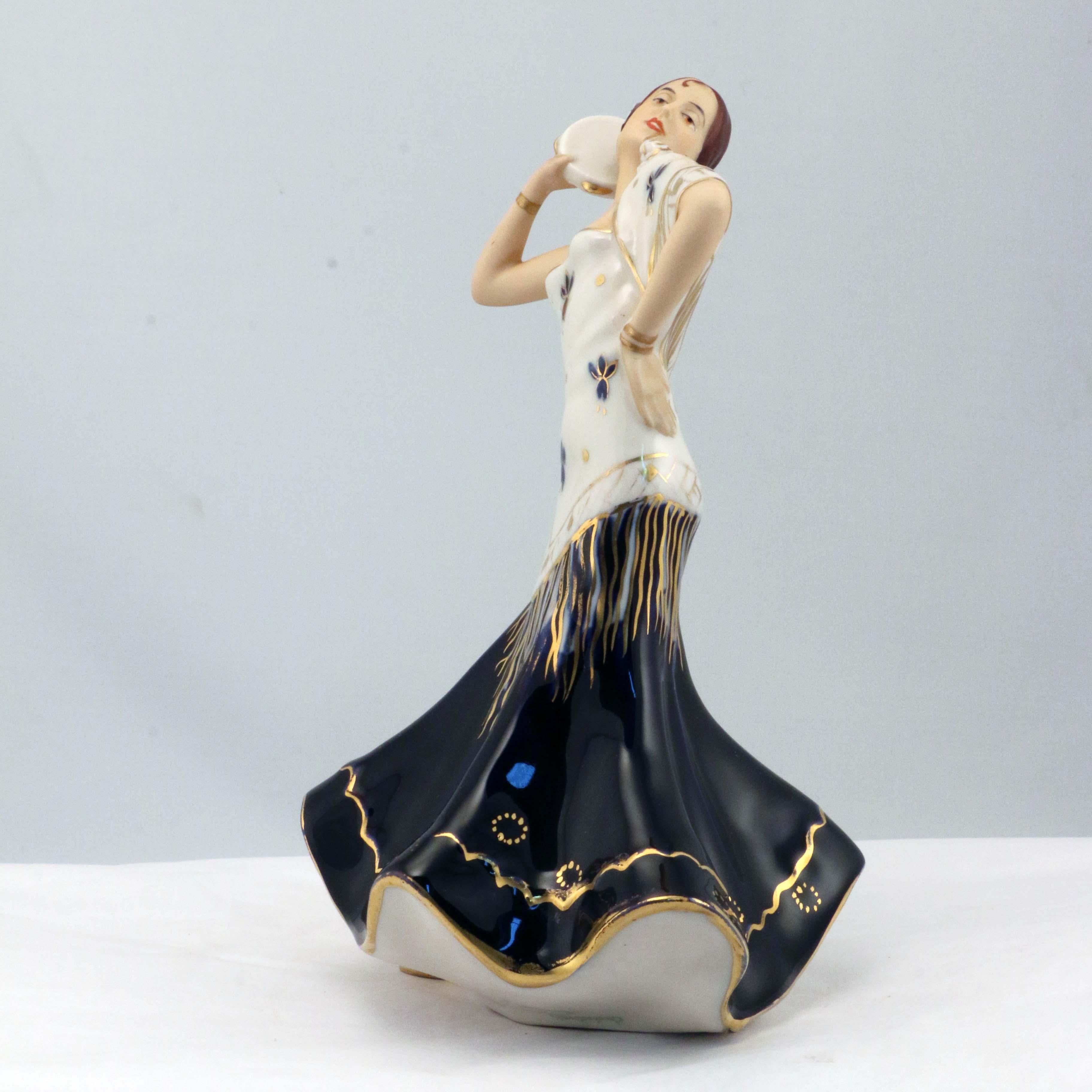 Czech Royal Dux Figure of a Spanish Flamingo Dancer For Sale