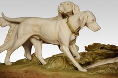Royal Dux Figure of Two Dogs Hunting a Pheasant
